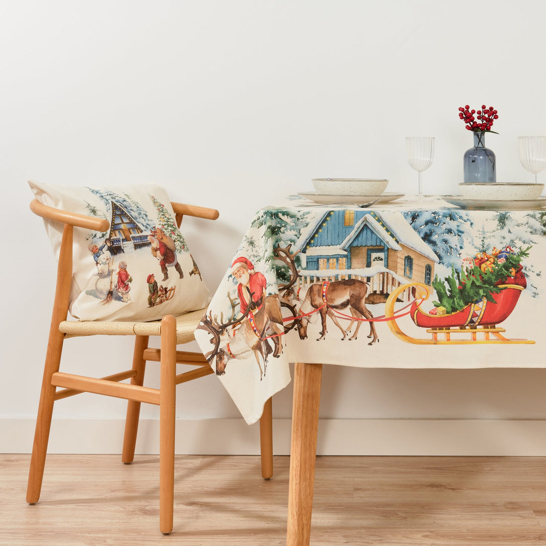 Mantel tacto tela Christmas Landscape