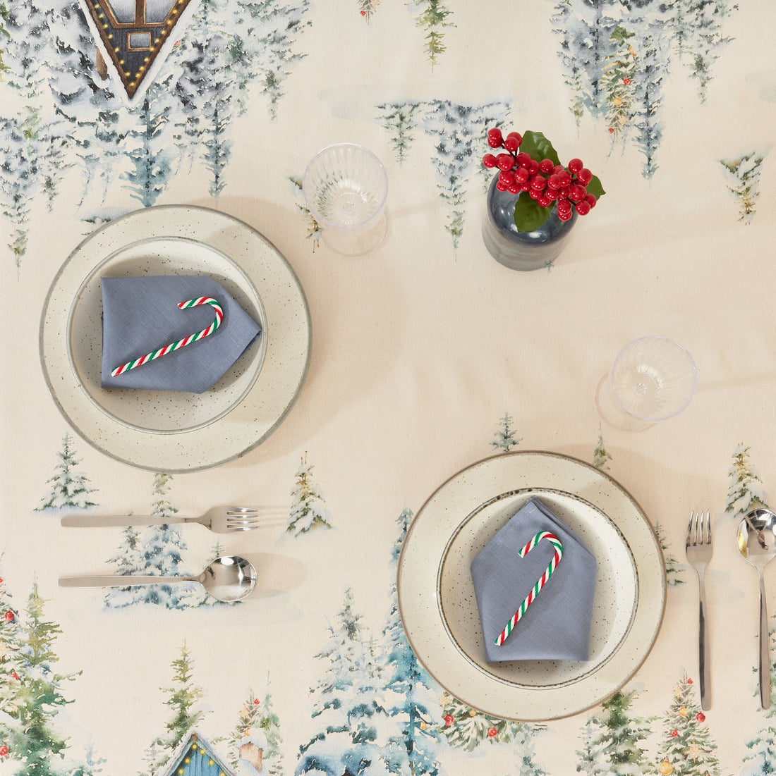 Mantel tacto tela Christmas Landscape