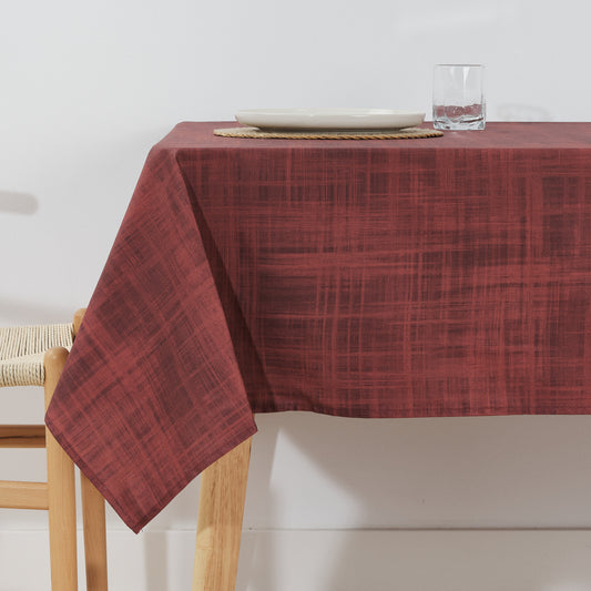 Red Christmas stain-resistant tablecloth