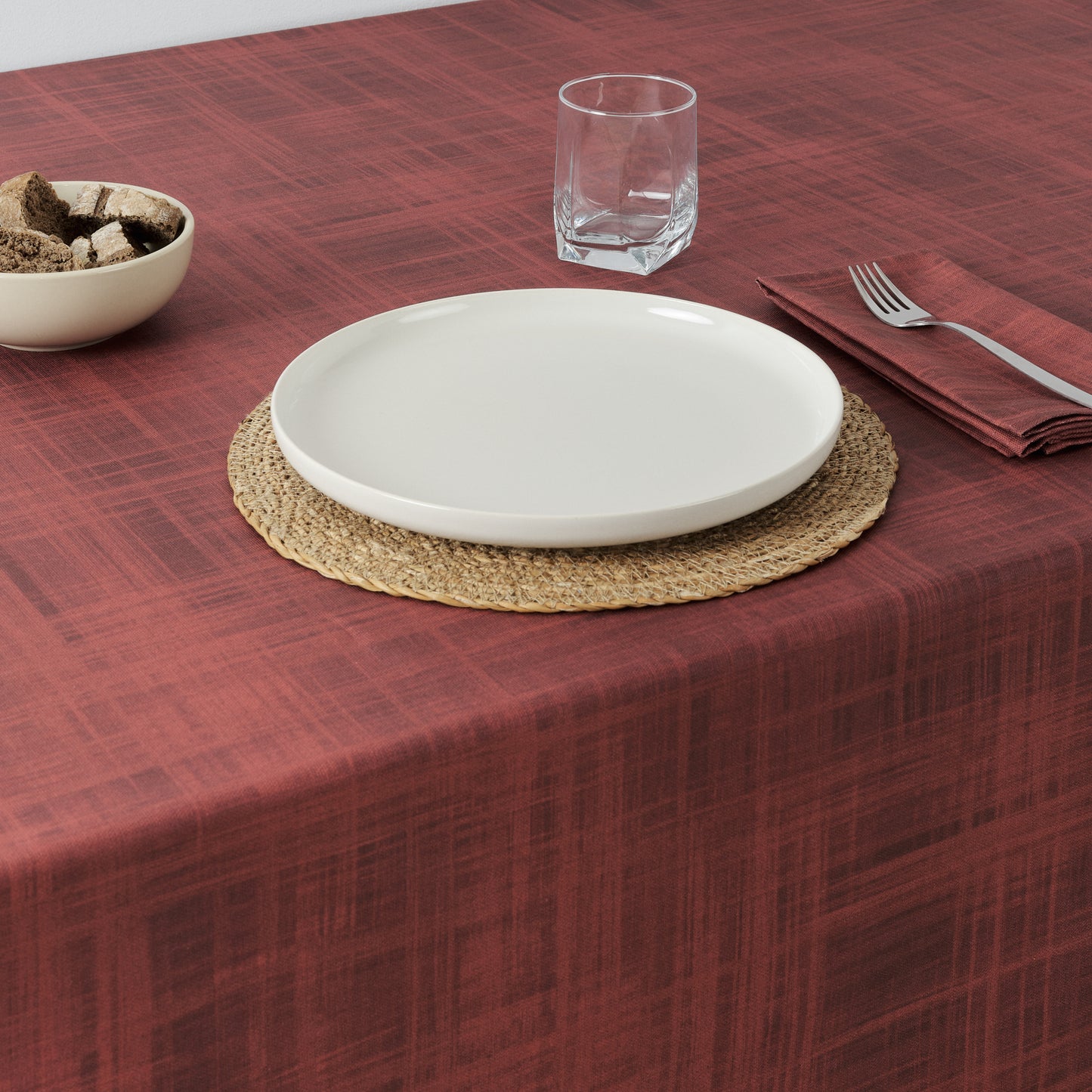 Red Christmas stain-resistant tablecloth