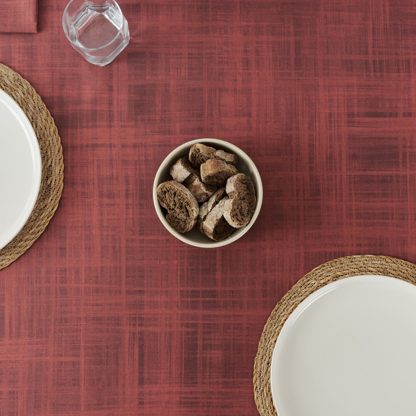 Red Christmas stain-resistant tablecloth