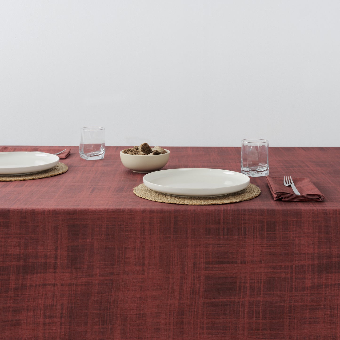 Red Christmas stain-resistant tablecloth