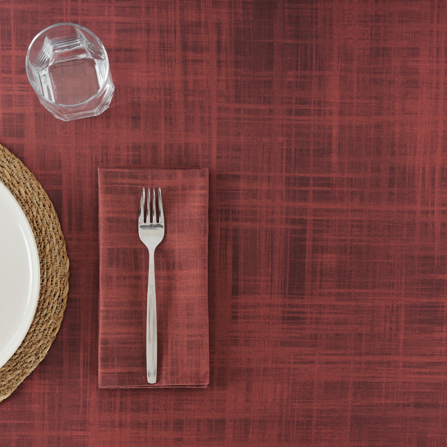 Red Christmas stain-resistant tablecloth