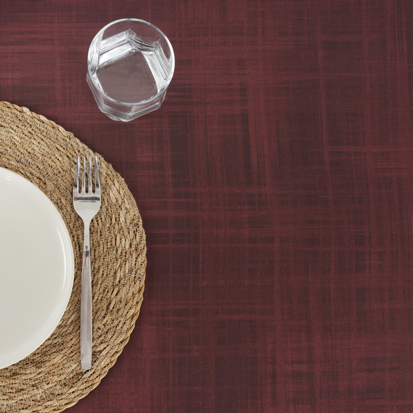 Burgundy Christmas stain-resistant tablecloth