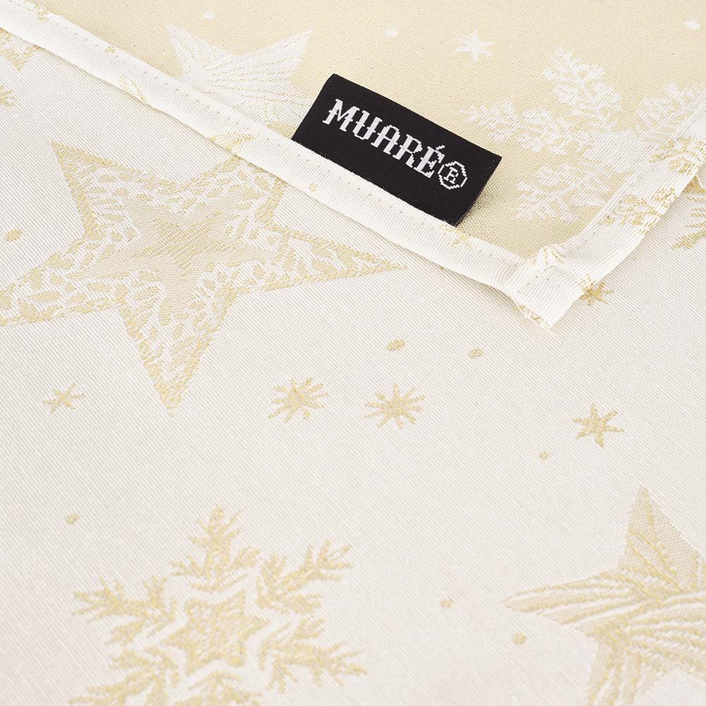 Mantel tacto tela jacquard 31114A Natural Oro Lurex