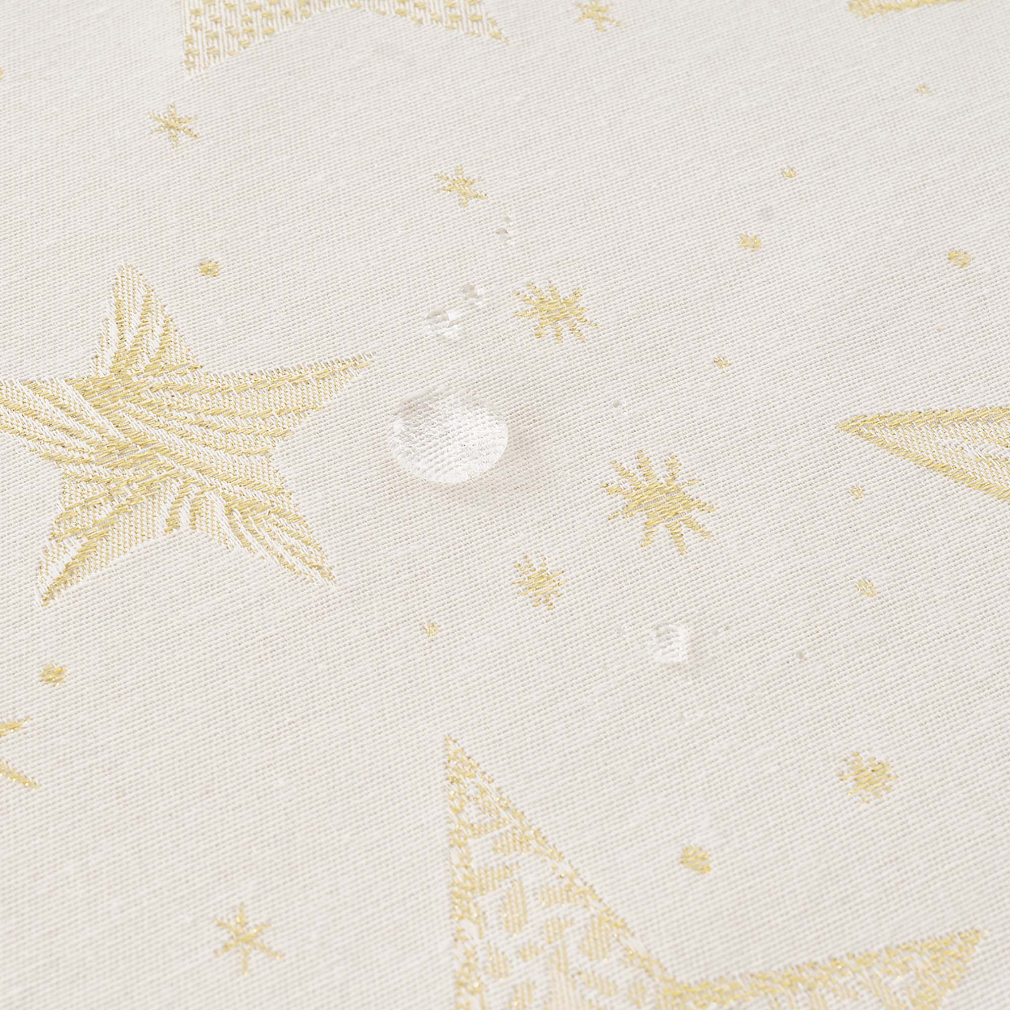 Mantel tacto tela jacquard 31114A Natural Oro Lurex