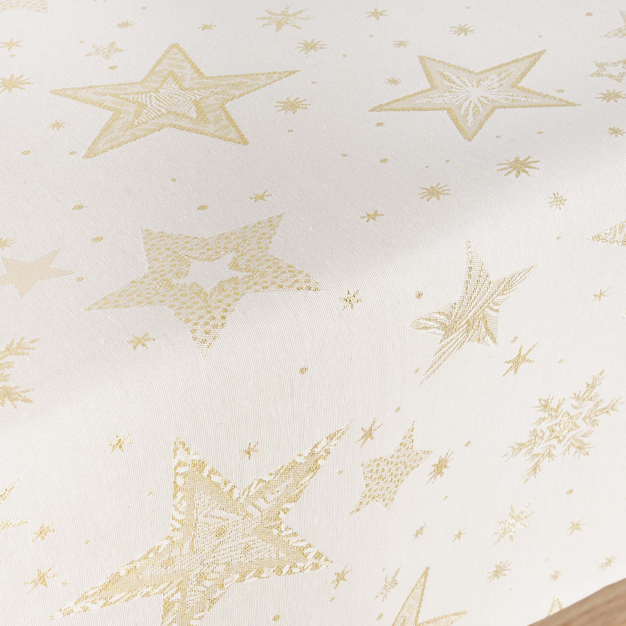 Mantel tacto tela jacquard 31114A Natural Oro Lurex