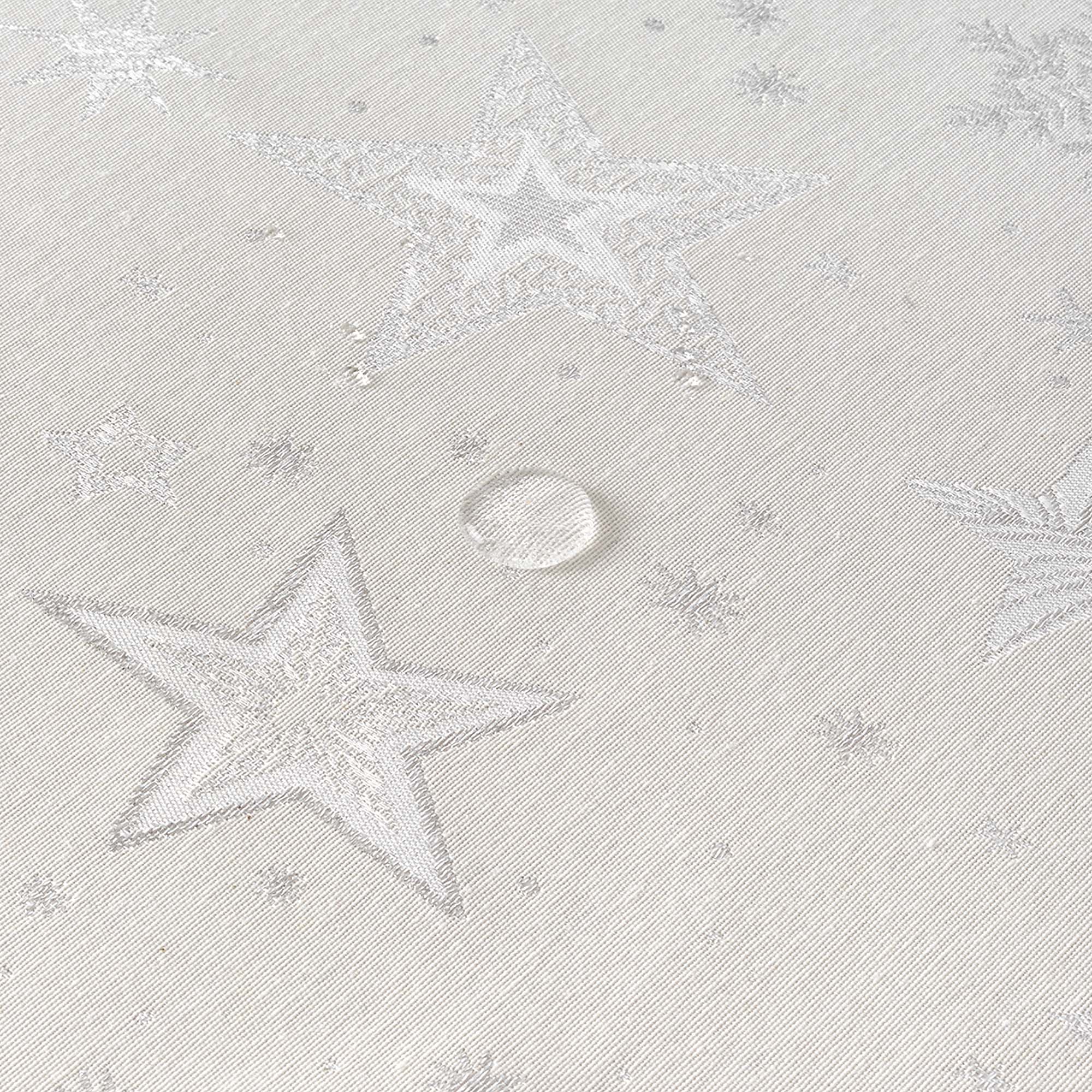 Mantel tacto tela jacquard 31114A Natural Plata Lurex