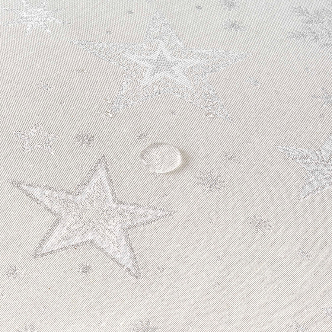 Mantel tacto tela jacquard 31114A Natural Plata Lurex