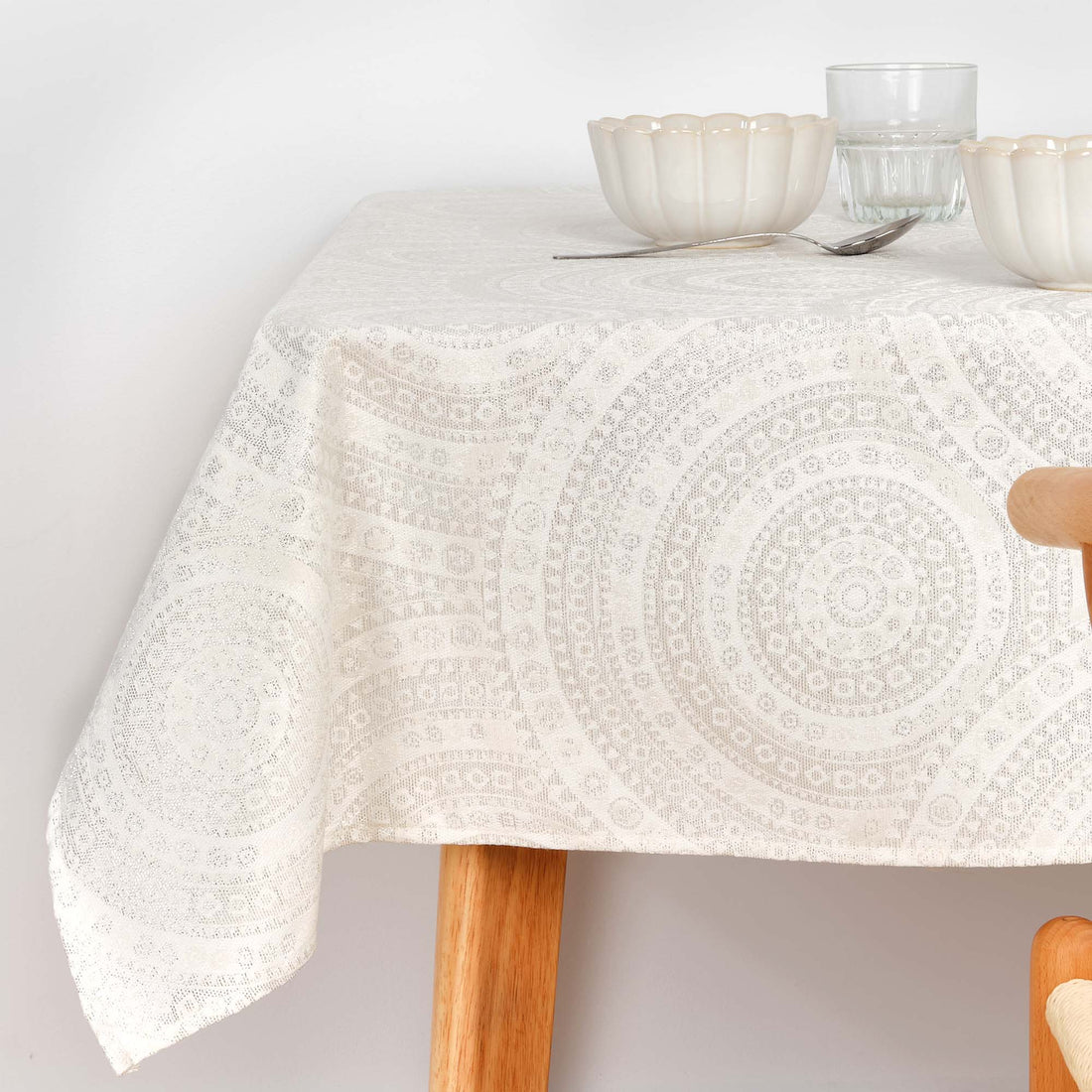 Nappe toucher tissu jacquard R17676 Lurex Argent Naturel