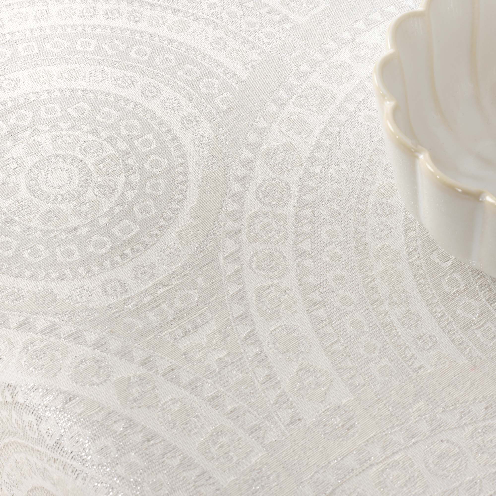 Nappe toucher tissu jacquard R17676 Lurex Argent Naturel