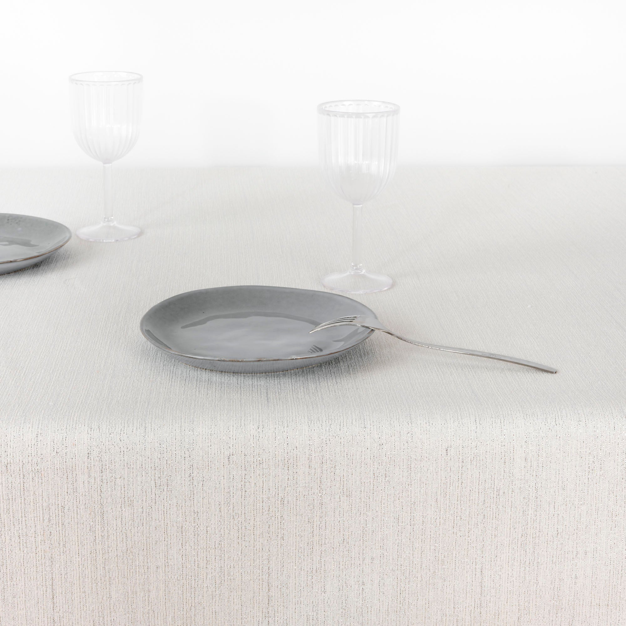 Nappe toucher tissu jacquard R17948 Lurex Argent Naturel