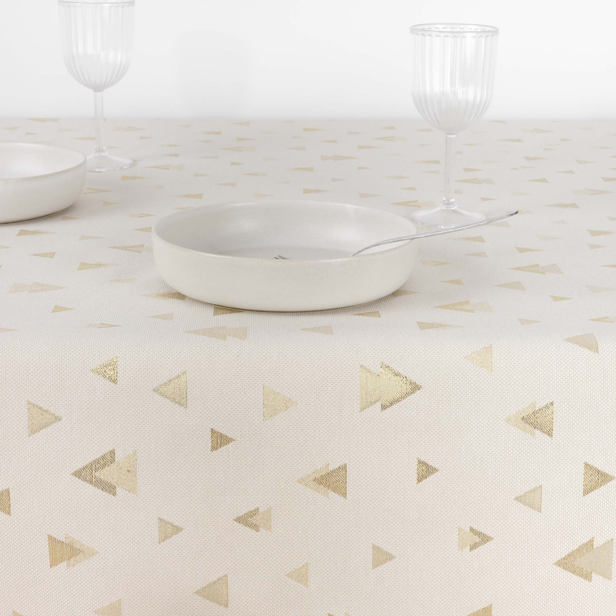 Nappe toucher tissu jacquard R22120 Lurex Or Naturel