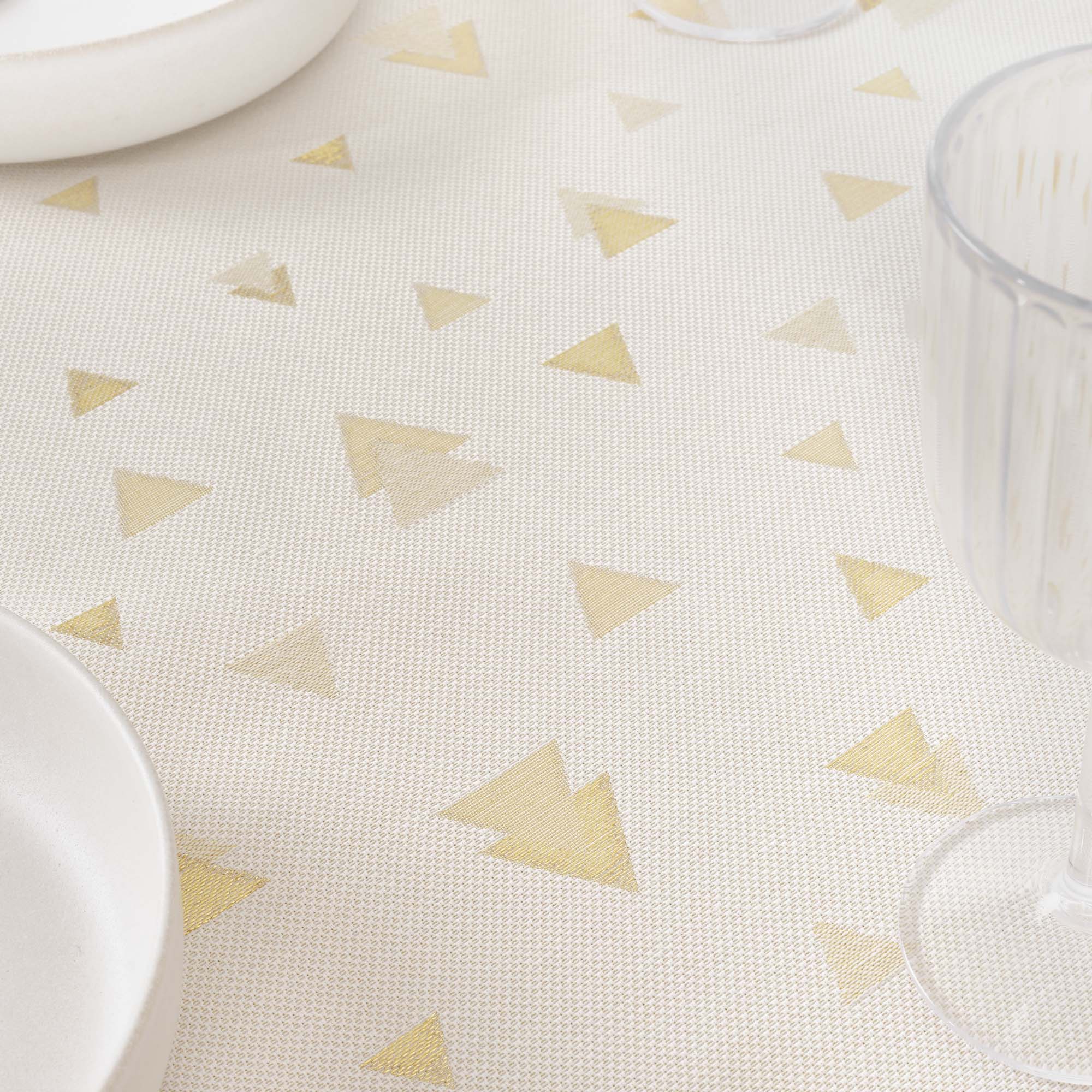 Nappe toucher tissu jacquard R22120 Lurex Or Naturel