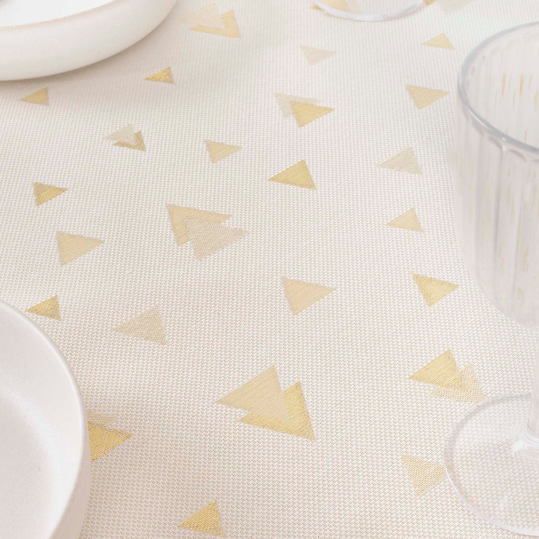 Nappe toucher tissu jacquard R22120 Lurex Or Naturel