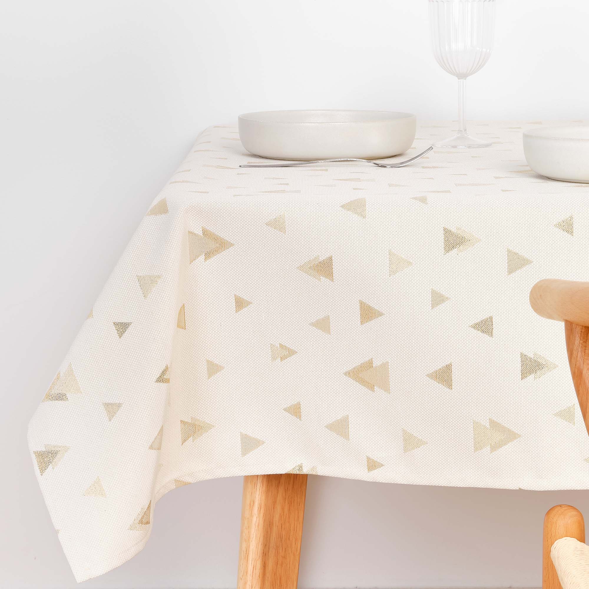 Nappe toucher tissu jacquard R22120 Lurex Or Naturel