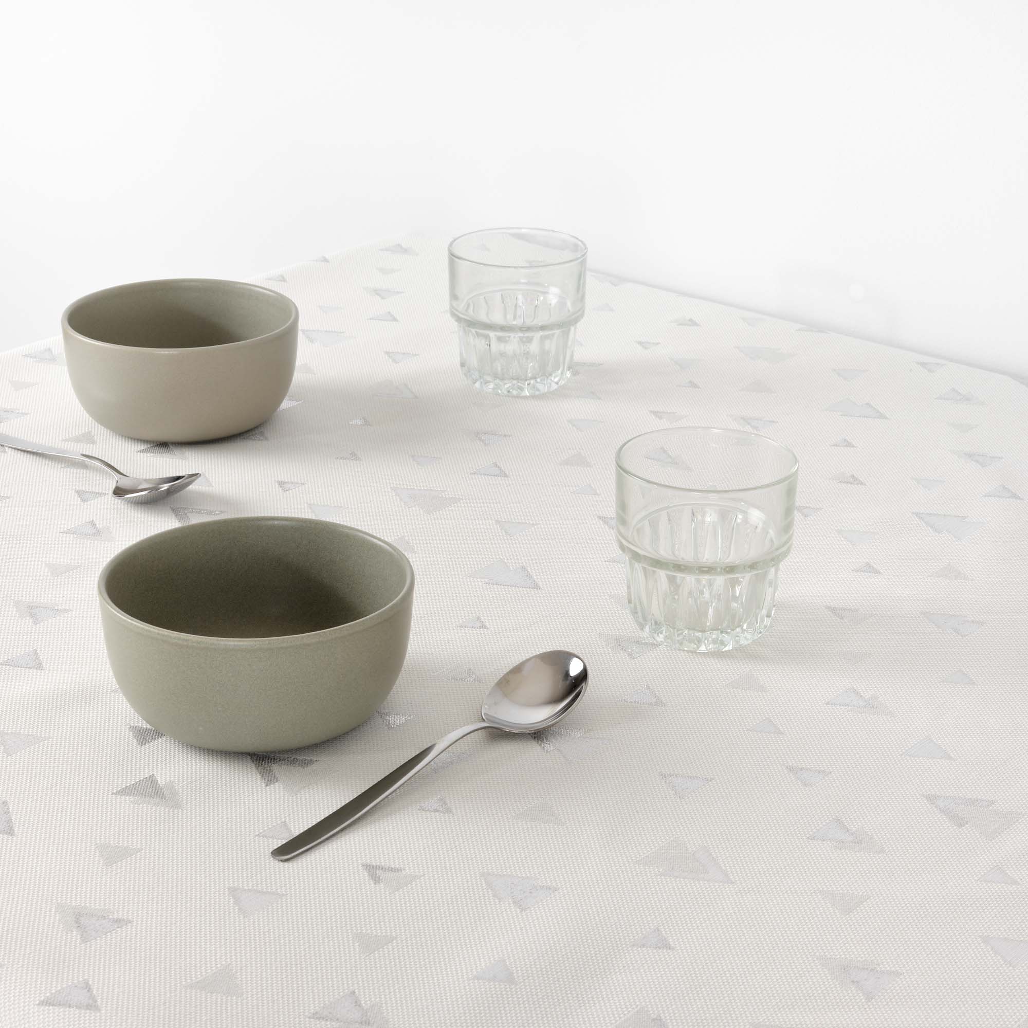 Mantel tacto tela jacquard Navidad Astroni Lurex R22120 Natural Plata