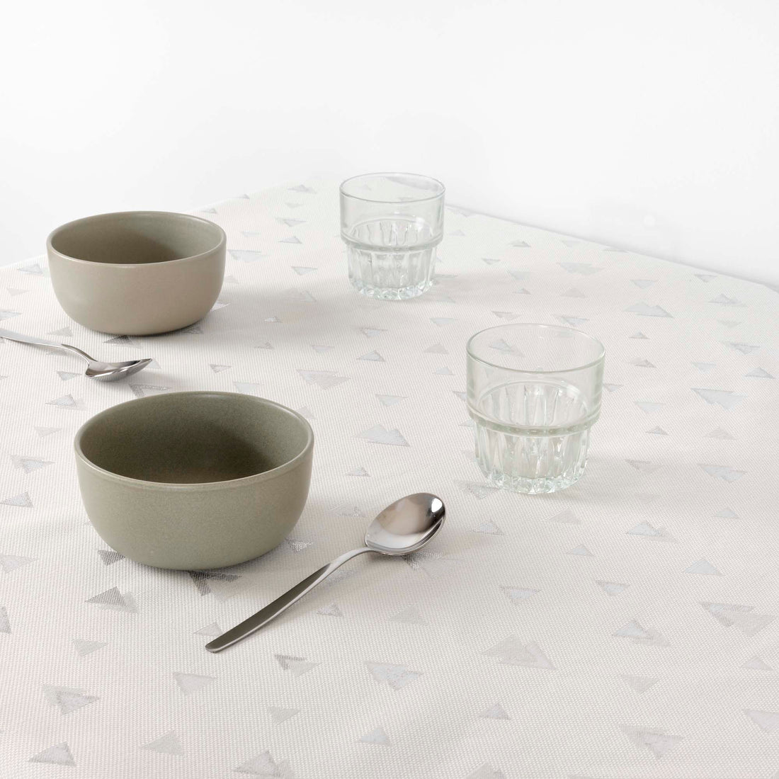 Mantel tacto tela jacquard Navidad Astroni Lurex R22120 Natural Plata