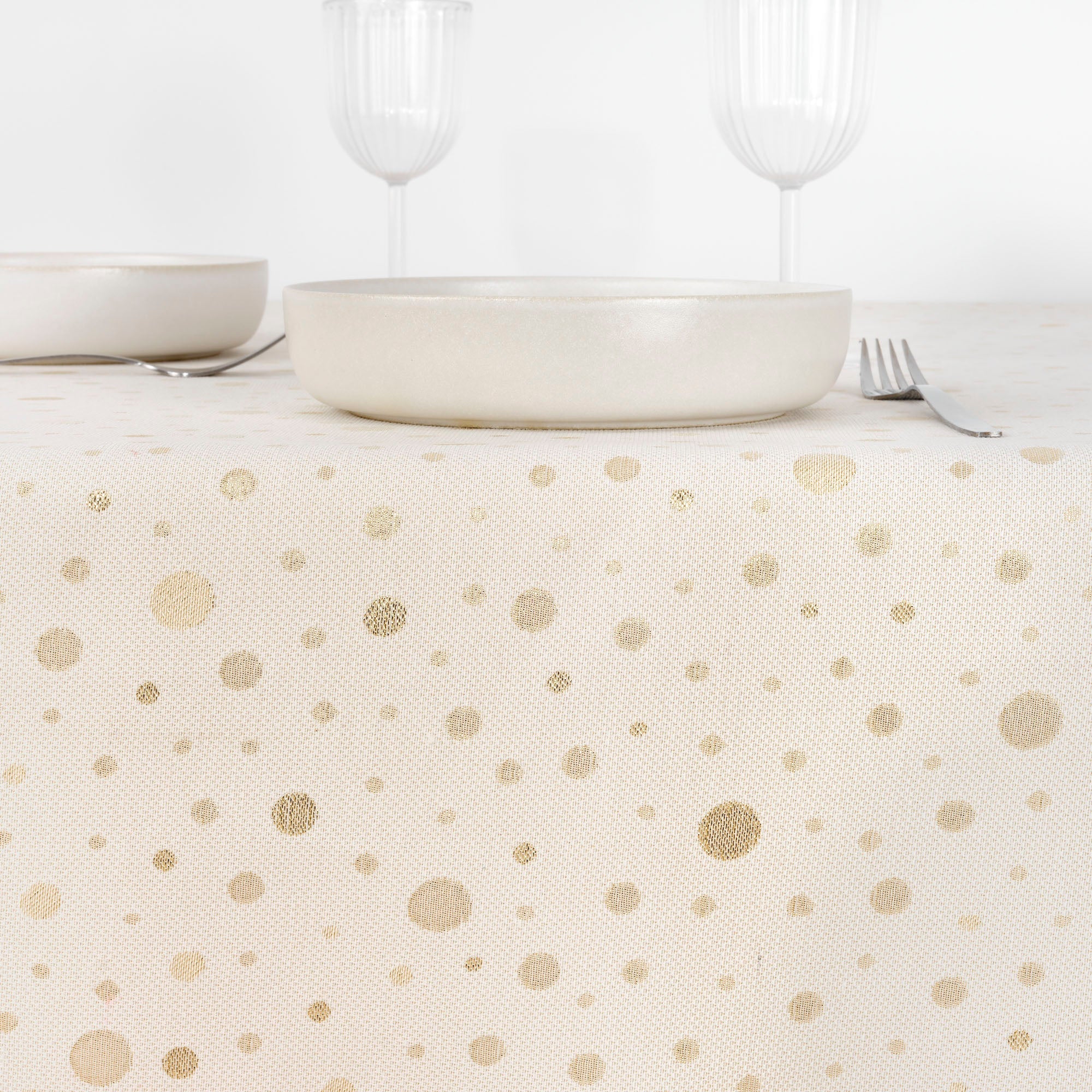 Nappe toucher tissu jacquard R22123 Lurex Or Naturel