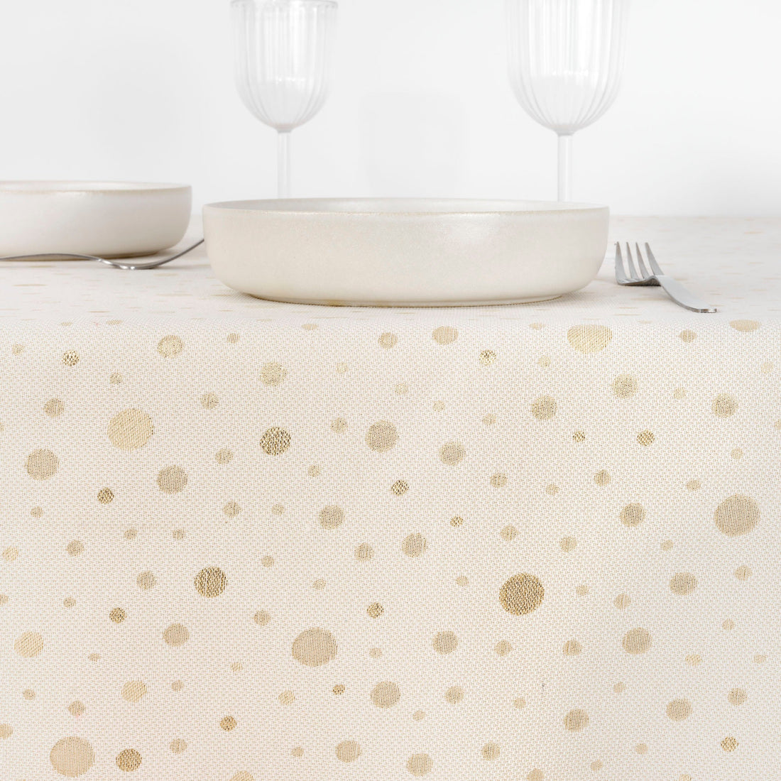 Nappe toucher tissu jacquard R22123 Lurex Or Naturel