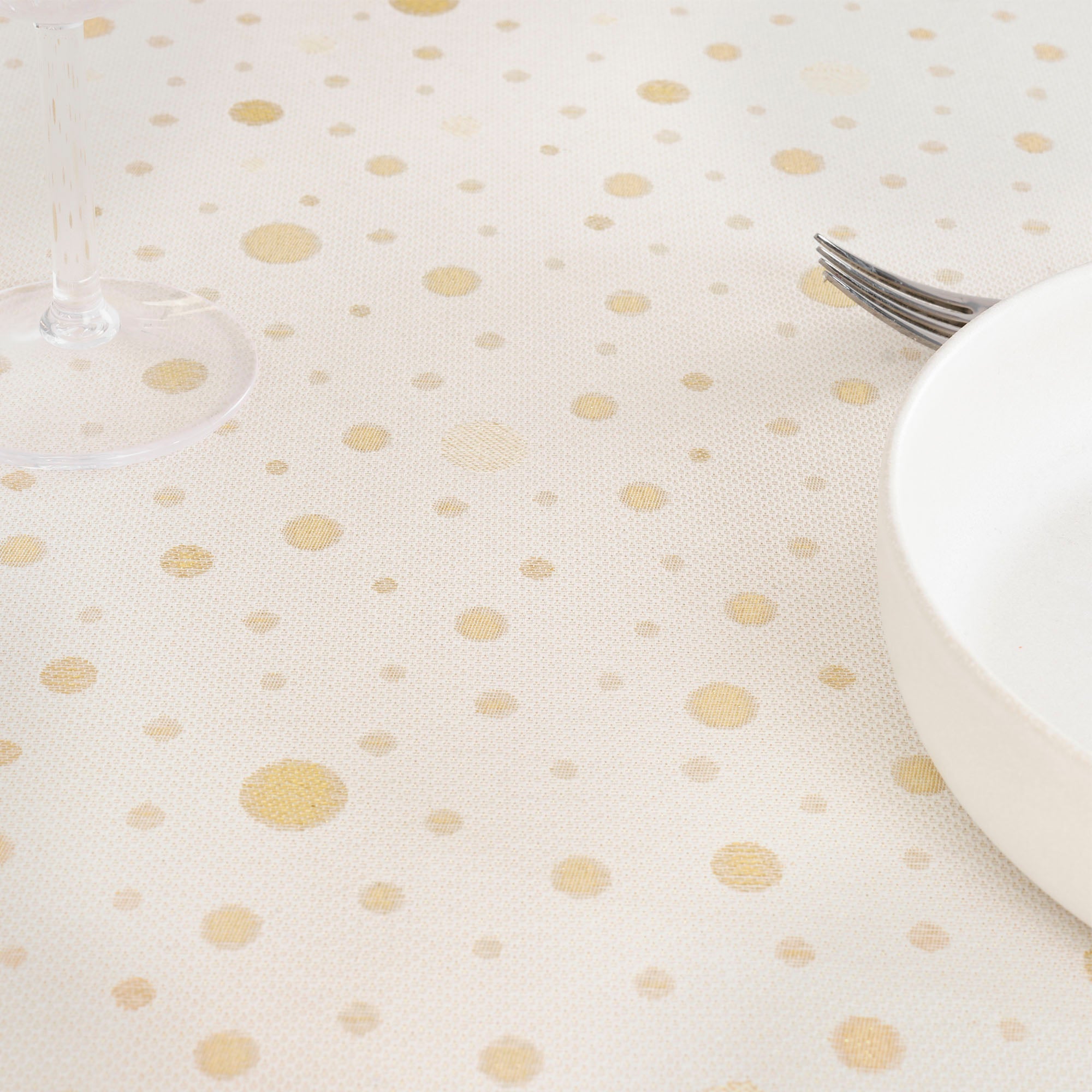 Nappe toucher tissu jacquard R22123 Lurex Or Naturel