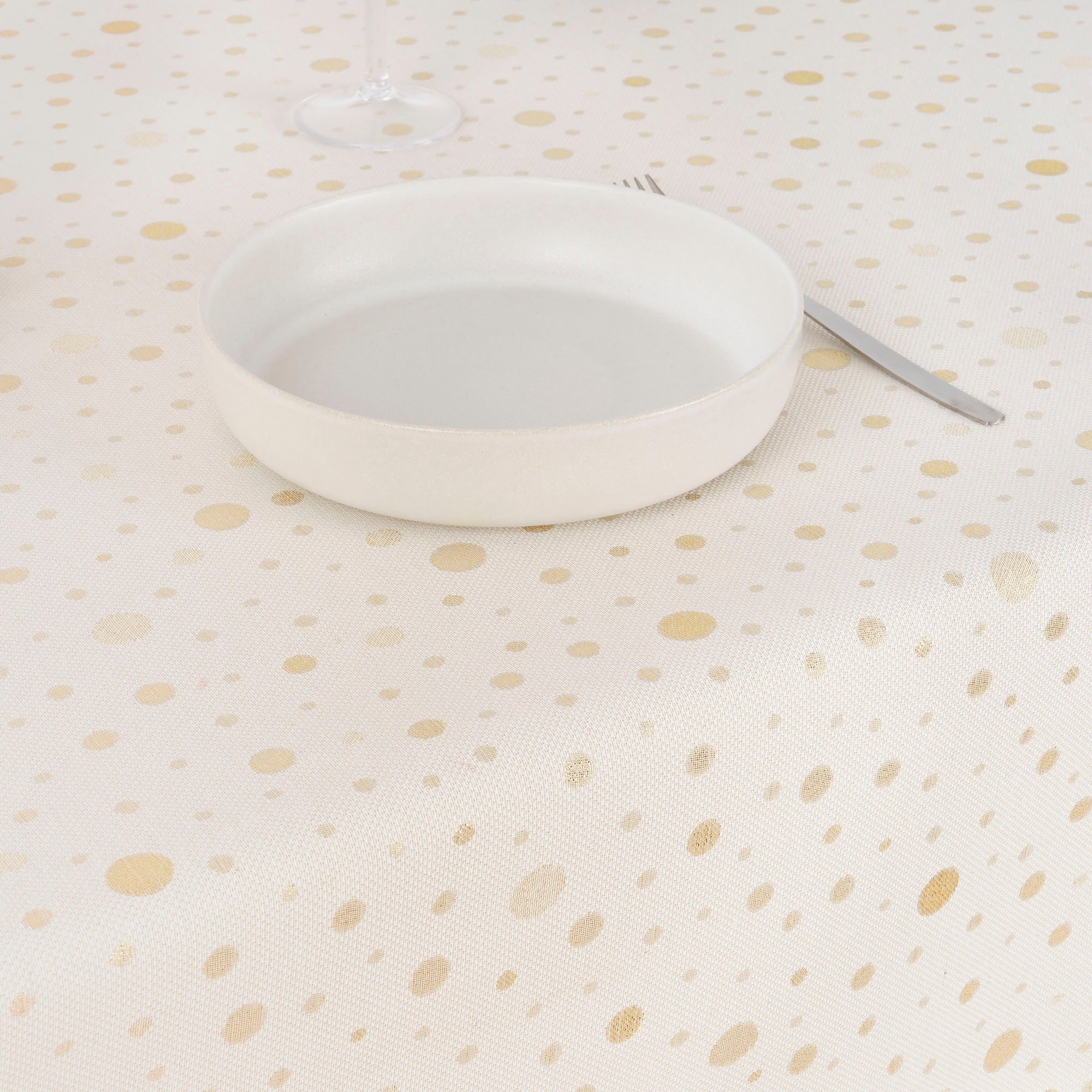 Nappe toucher tissu jacquard R22123 Lurex Or Naturel