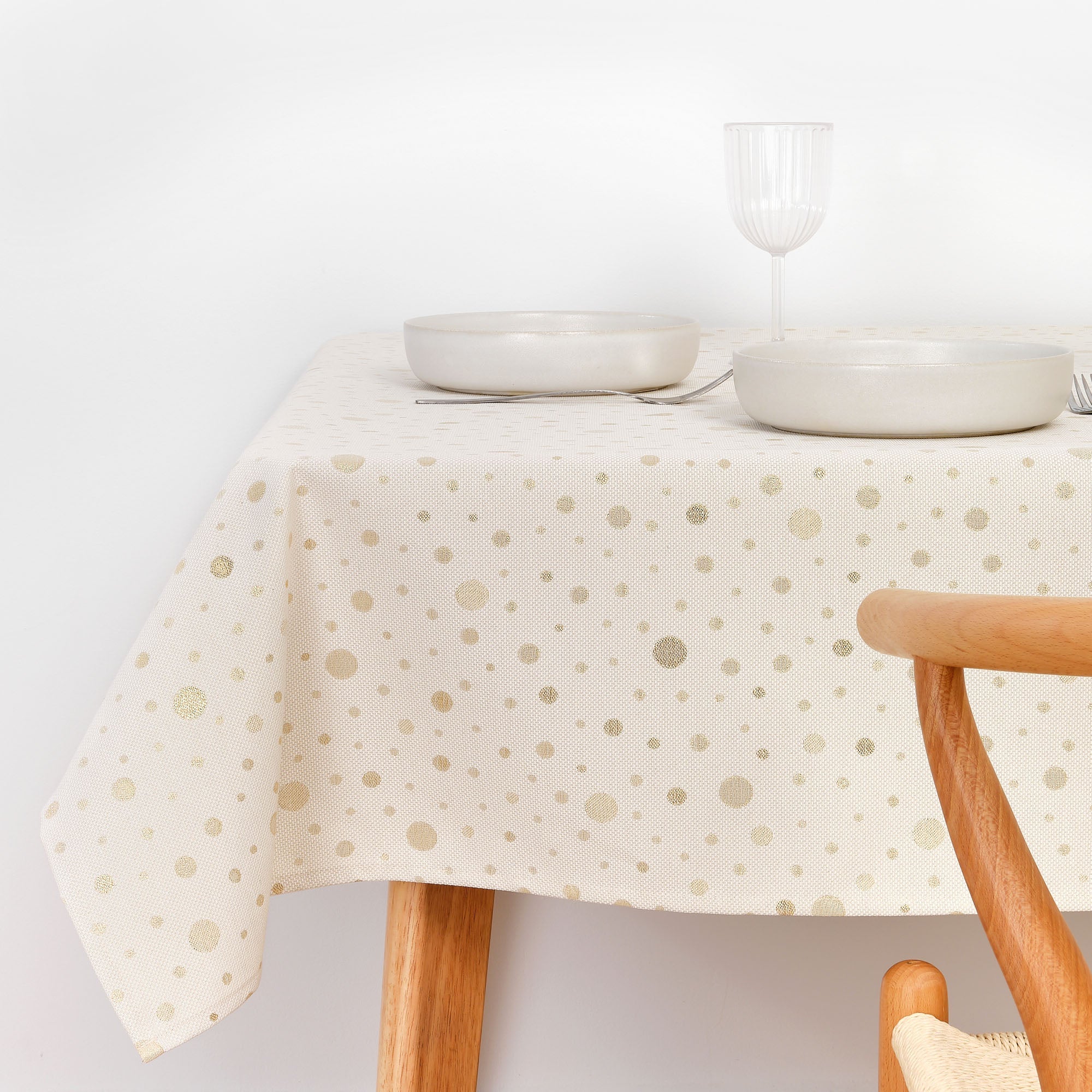 Nappe toucher tissu jacquard R22123 Lurex Or Naturel