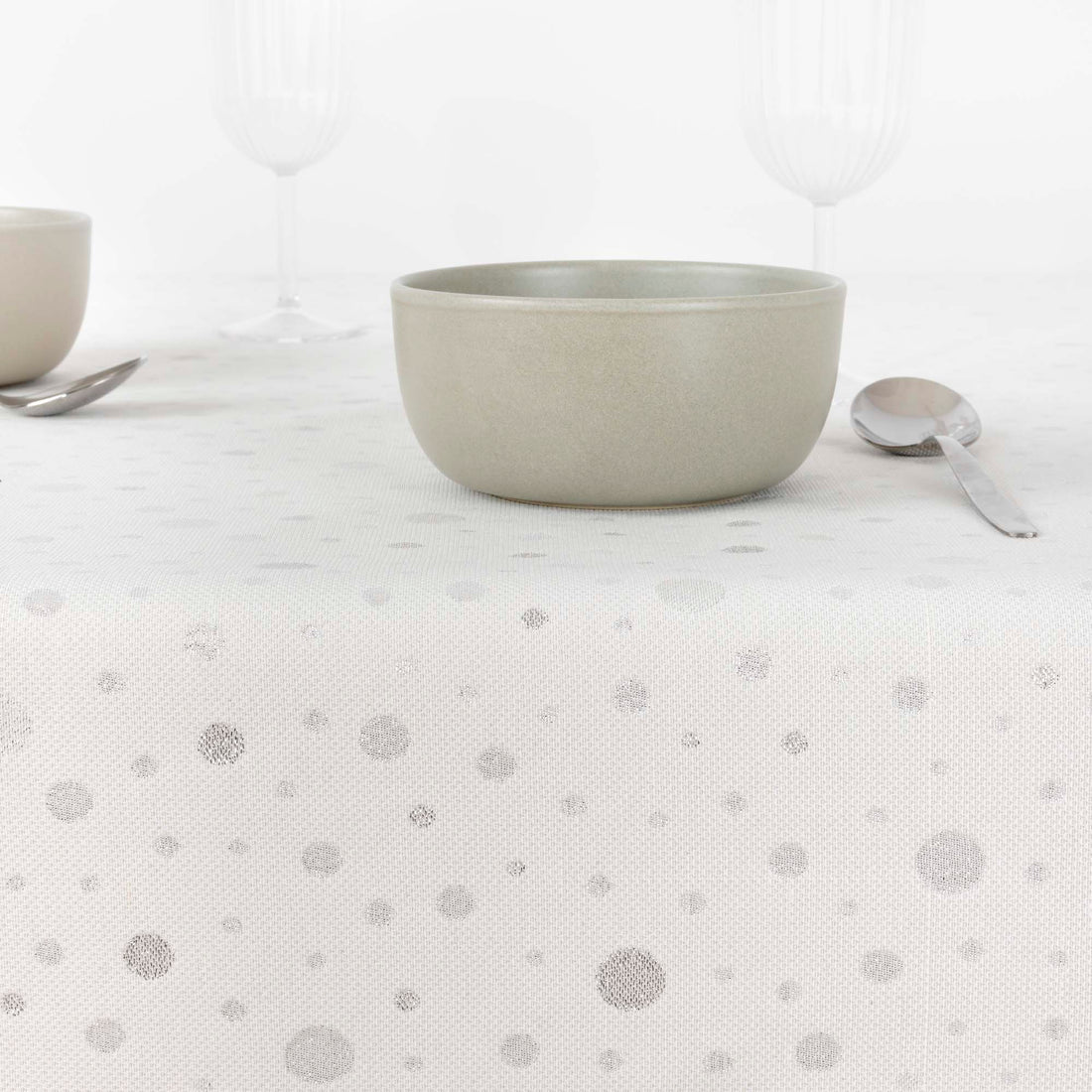 Nappe toucher tissu jacquard R22123 Lurex Argent Naturel