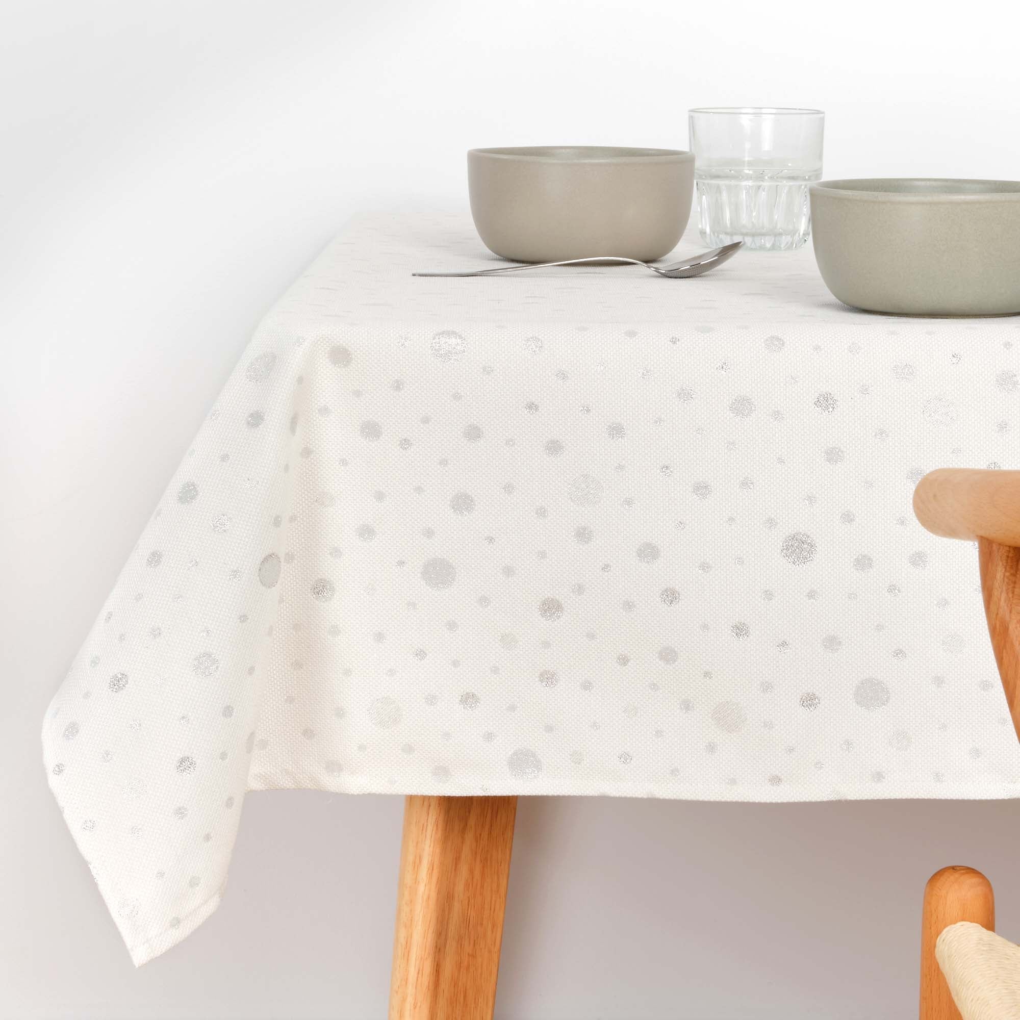 Nappe toucher tissu jacquard R22123 Lurex Argent Naturel