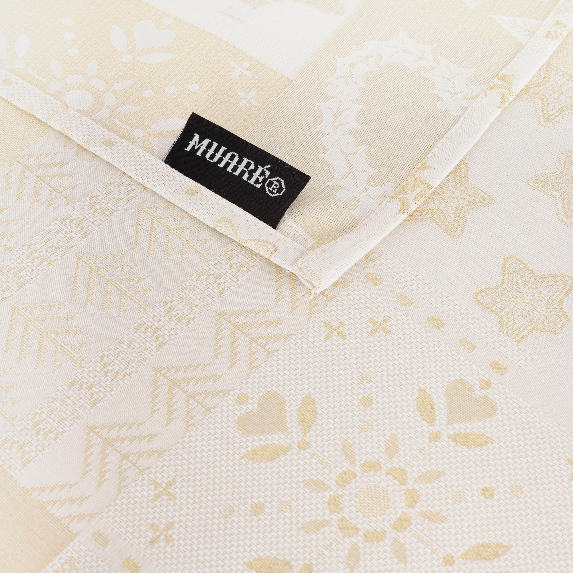 Nappe toucher tissu jacquard R22124 Lurex Or Naturel