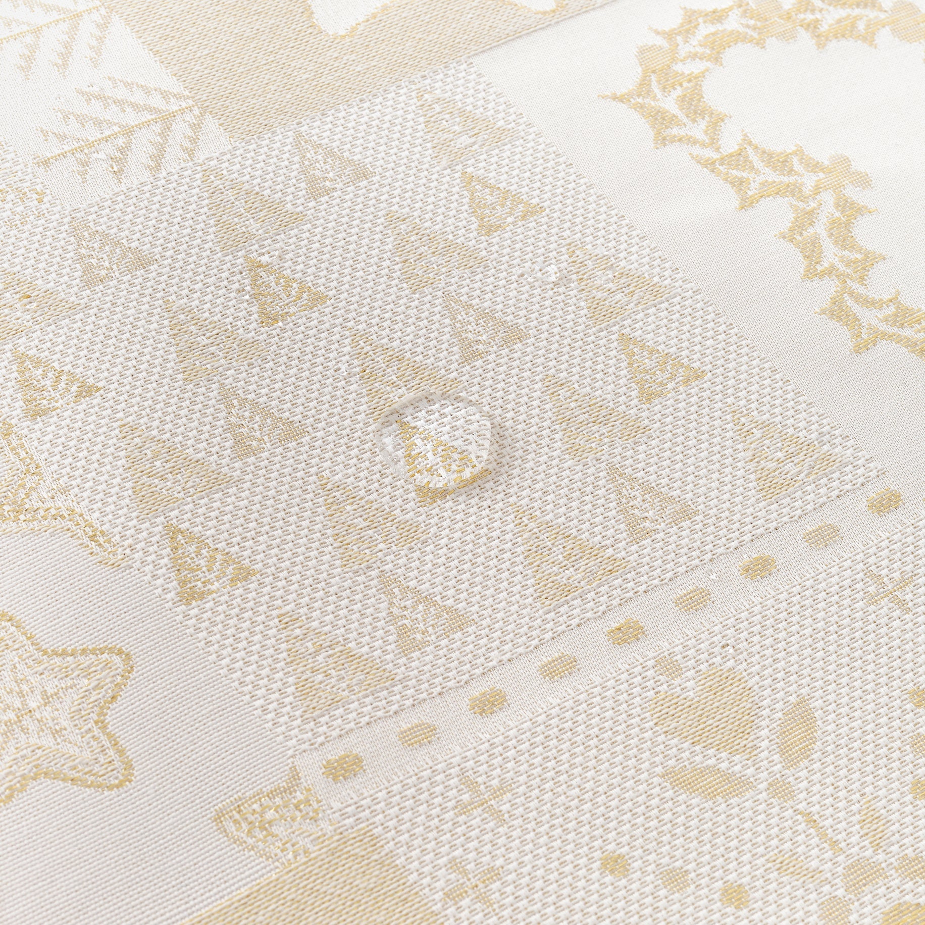 Nappe toucher tissu jacquard R22124 Lurex Or Naturel