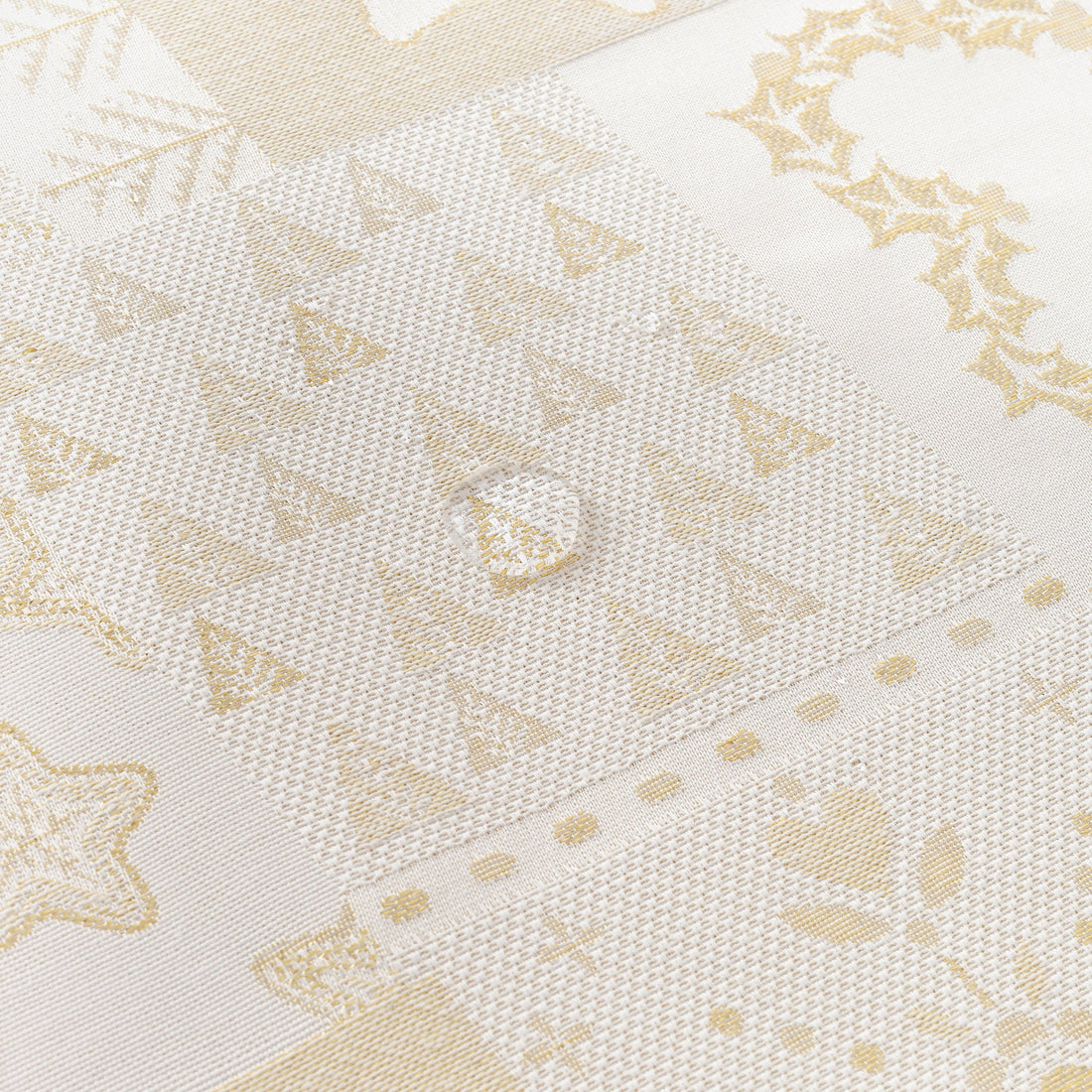 Nappe toucher tissu jacquard R22124 Lurex Or Naturel