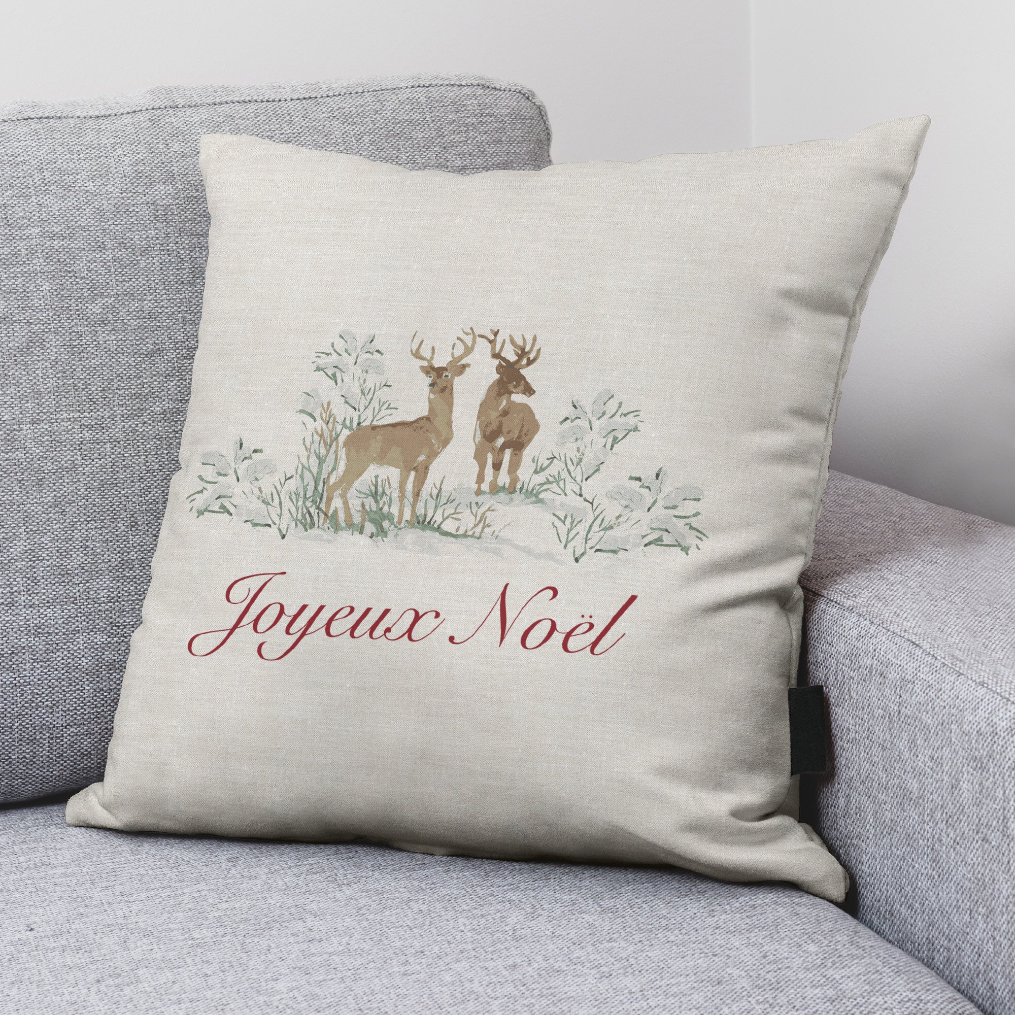 100% cotton cushion cover Cerf B 50x50 cm