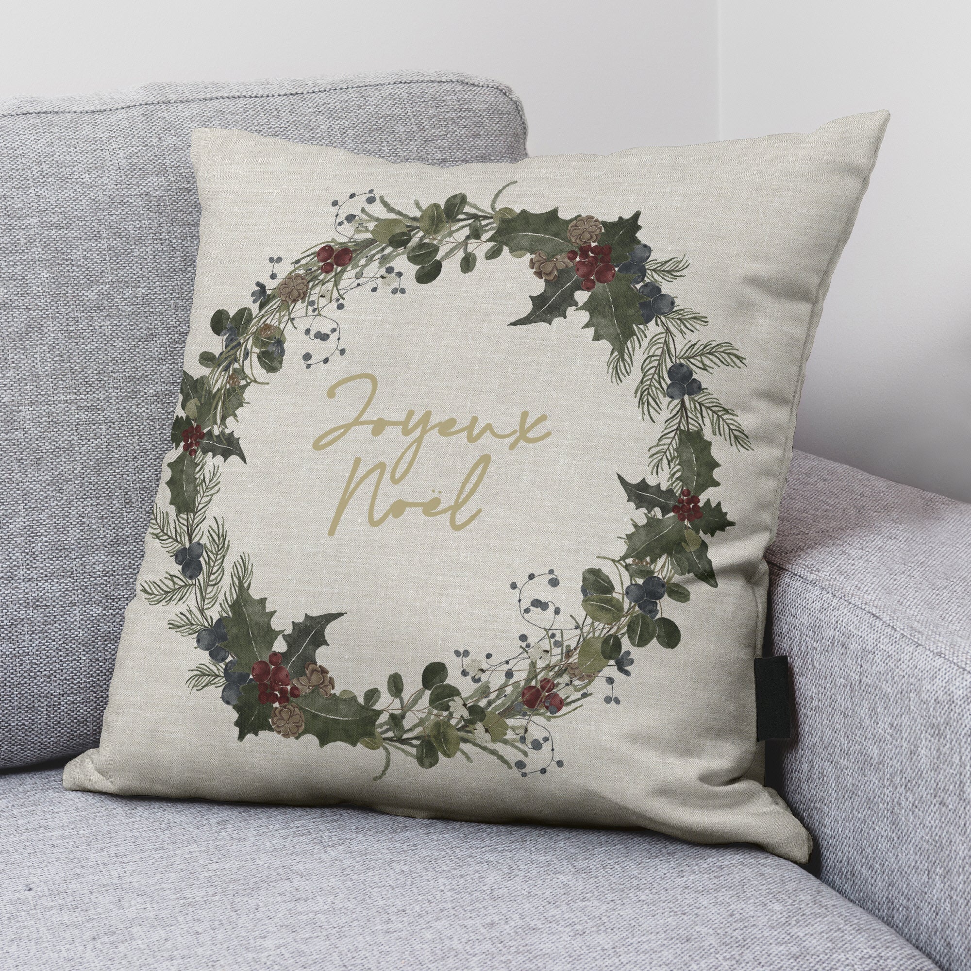 100% cotton Christmas Noel cushion cover A 50x50 cm
