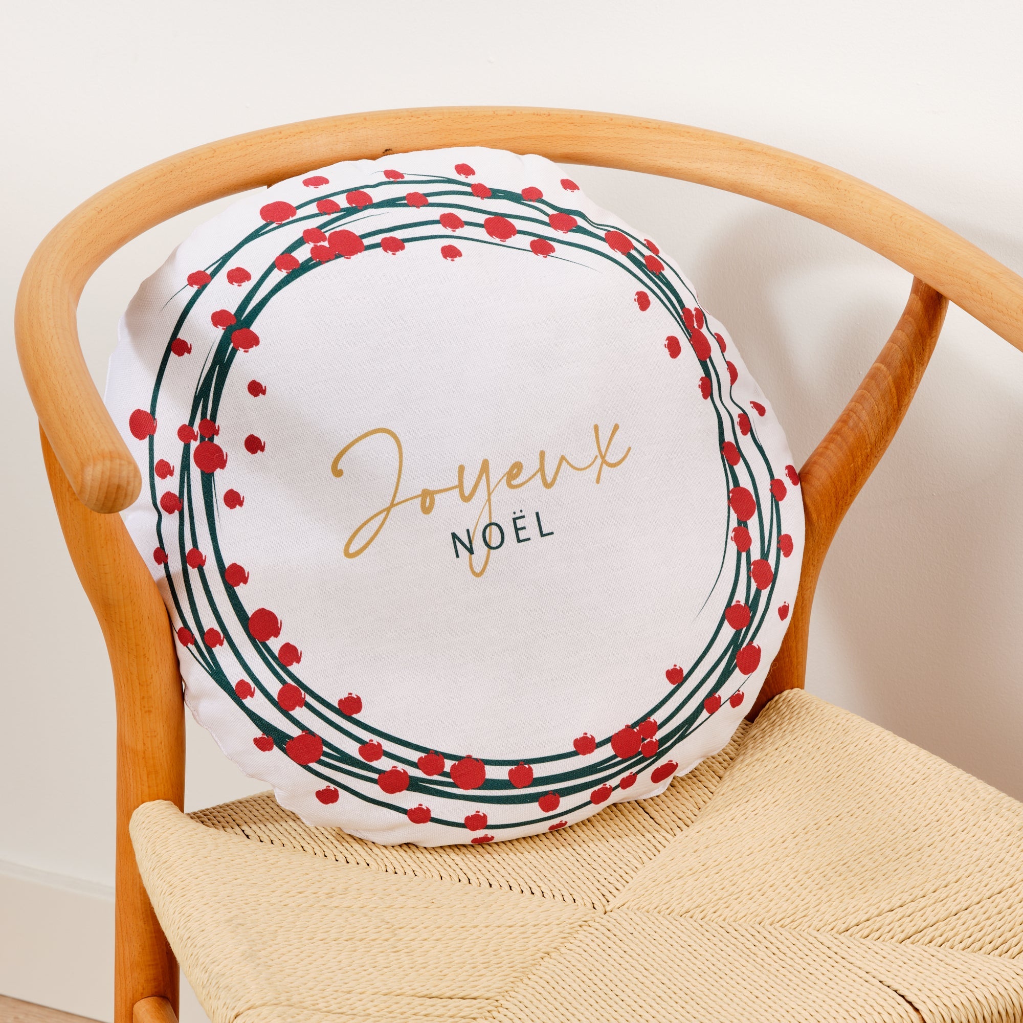 Shaped cushion 100% cotton Lapland 40 French Diameter 43 cm