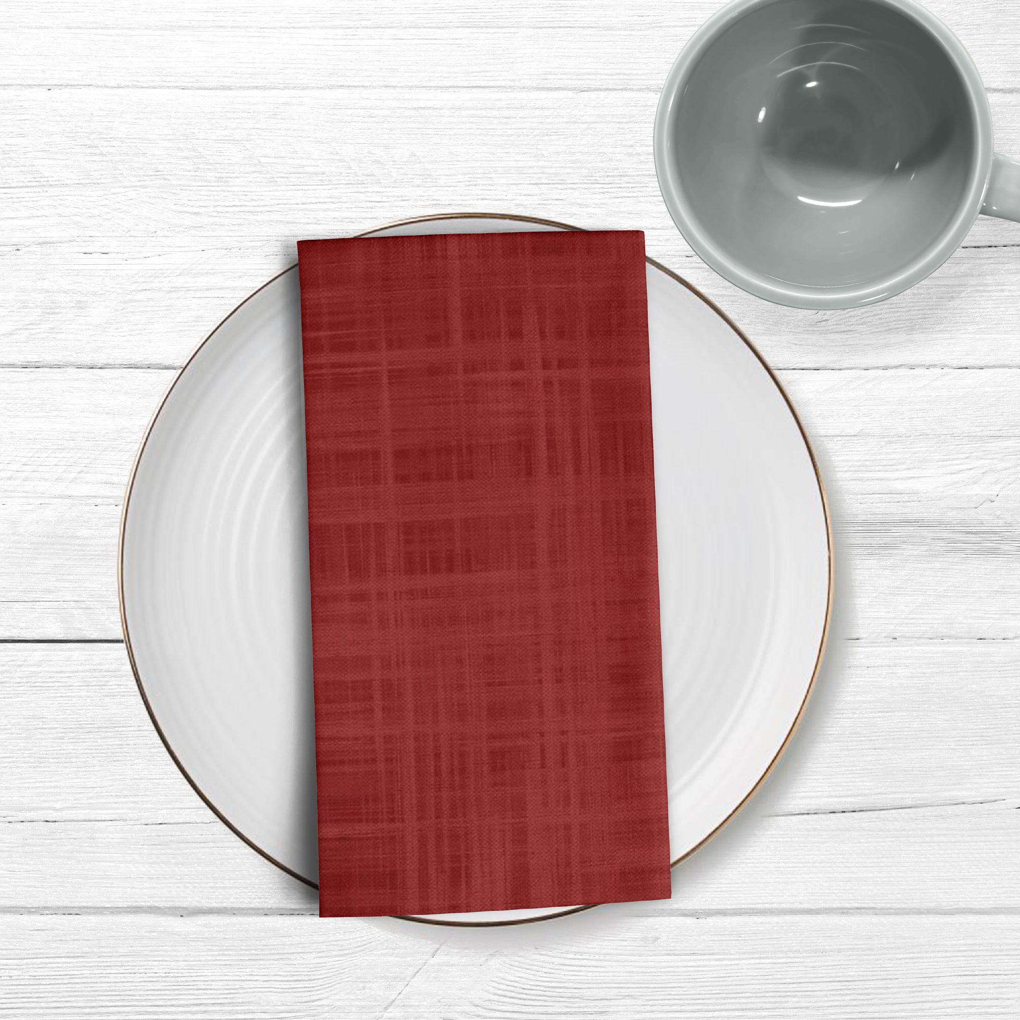 Cotton-linen napkins pack of 2 units Plain Red