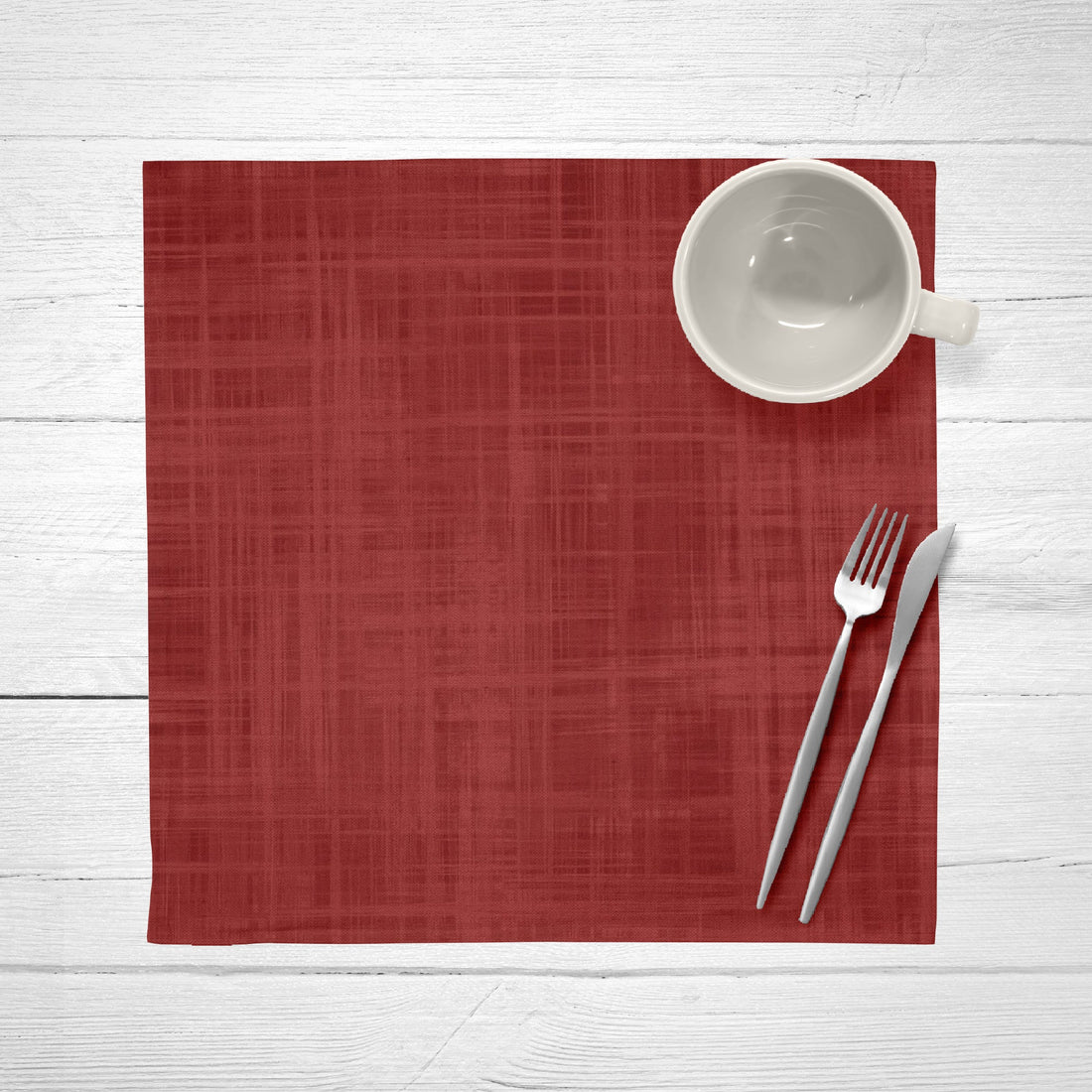 Cotton-linen napkins pack of 2 units Plain Red