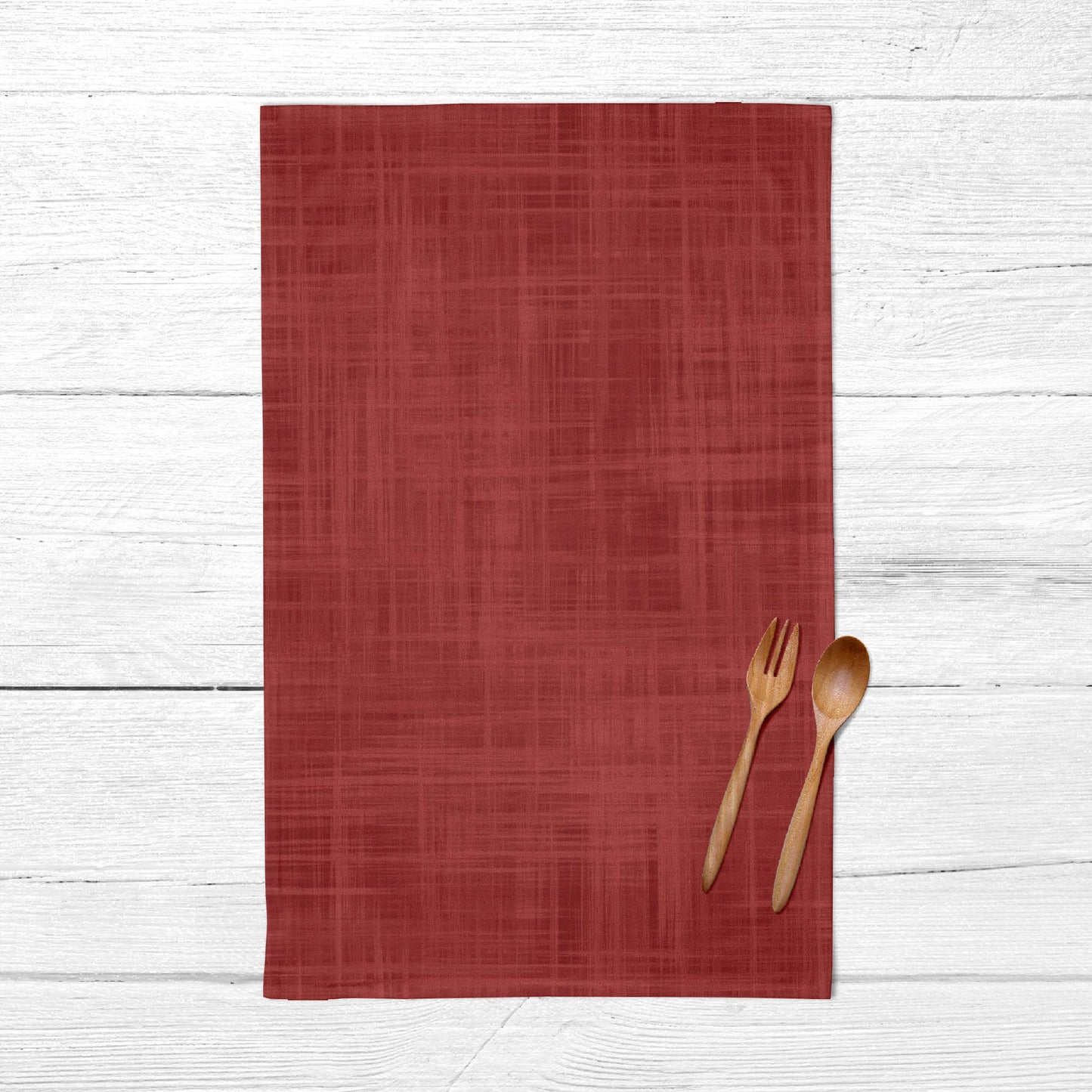 Culla Red Cotton-Linen Kitchen Towel