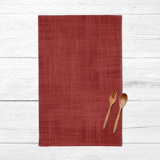 White Culla Red cotton-linen kitchen towel