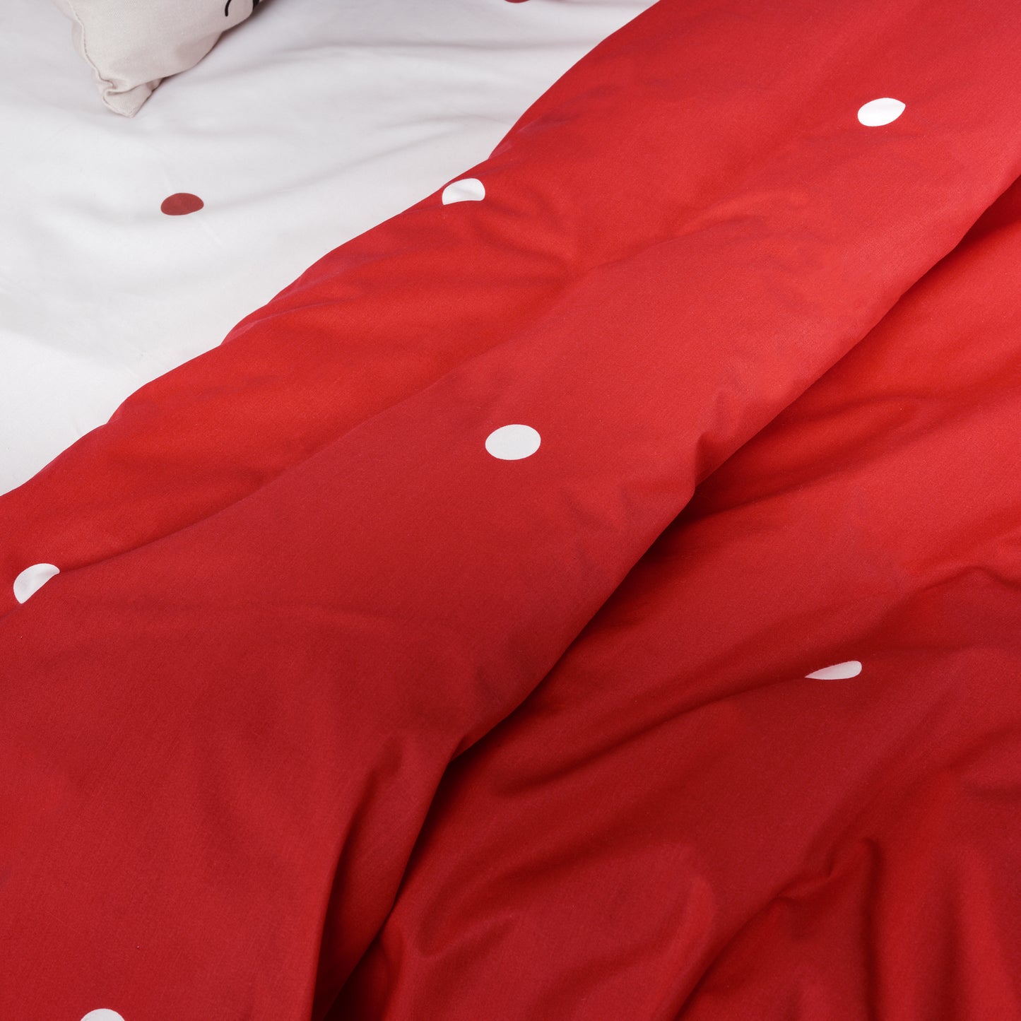 Duvet cover with clicks 100% cotton Laponia 47 red