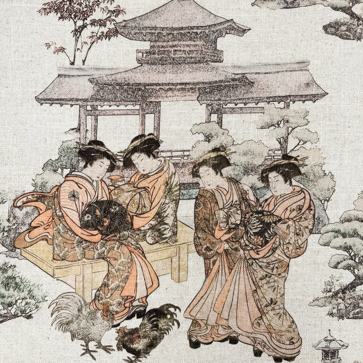 Printed linen viscose fabric per meter AZUMI 1