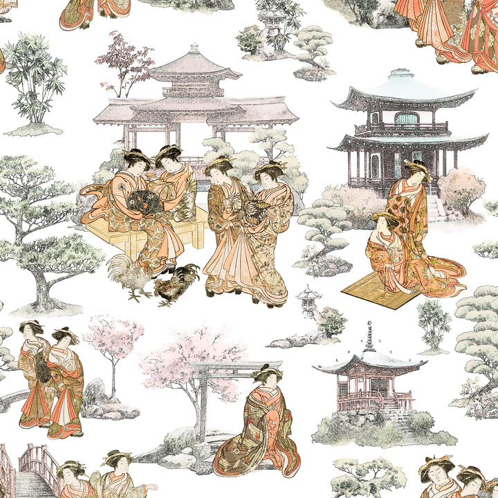 Printed linen viscose fabric per meter AZUMI 1