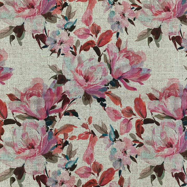 Printed linen viscose fabric per meter BATIA WHITE 124