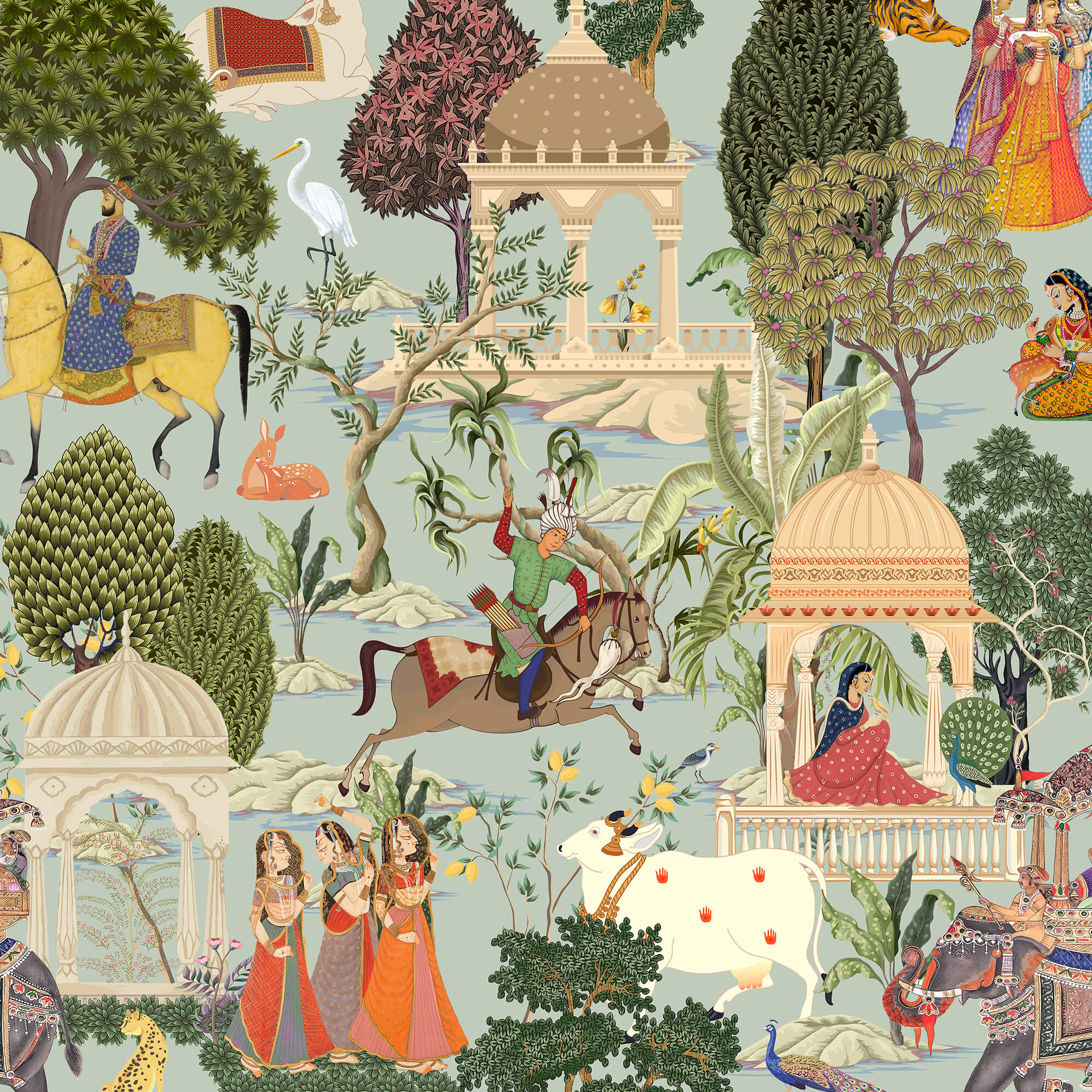 Printed linen viscose fabric per meter BELA 1