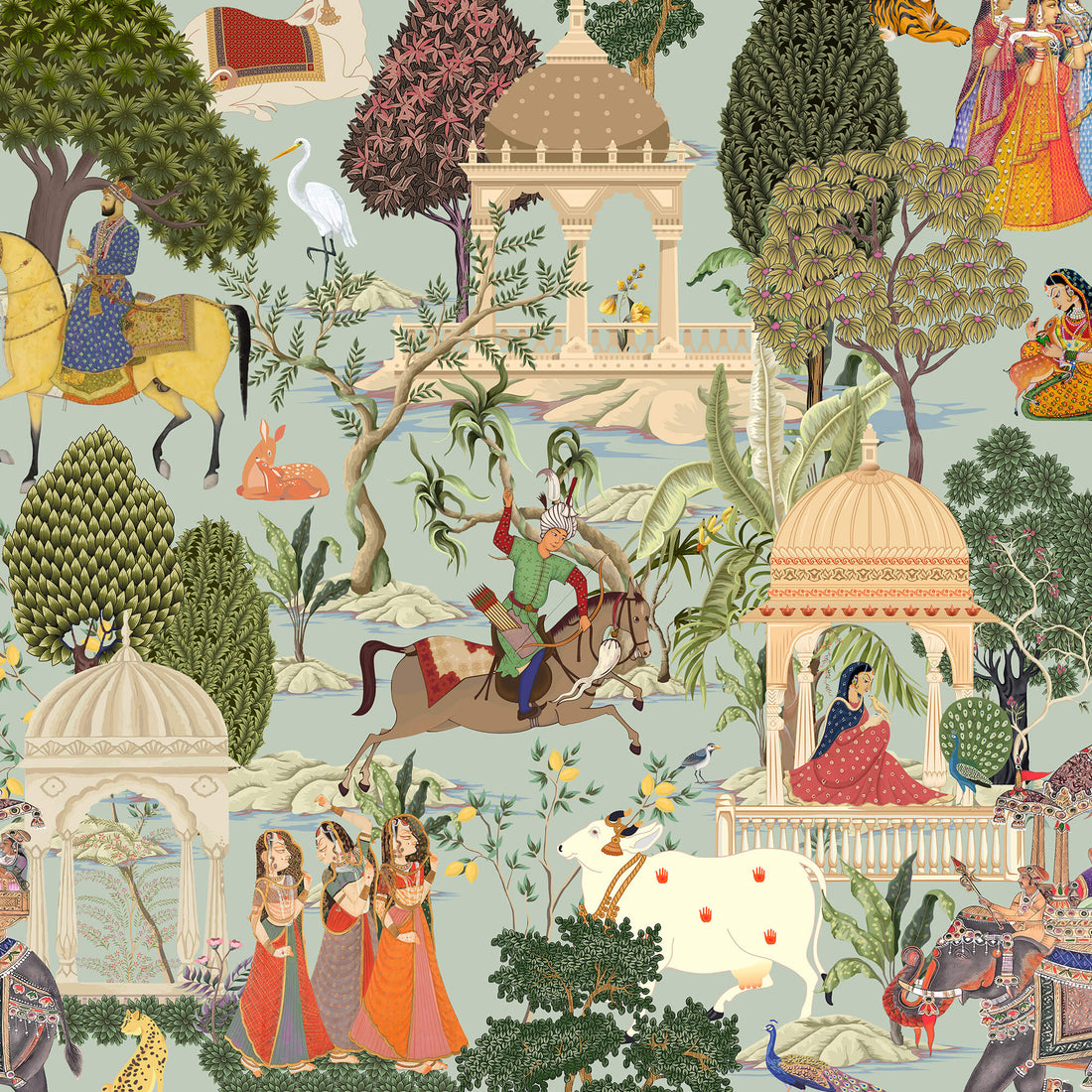 Printed linen viscose fabric per meter BELA 1