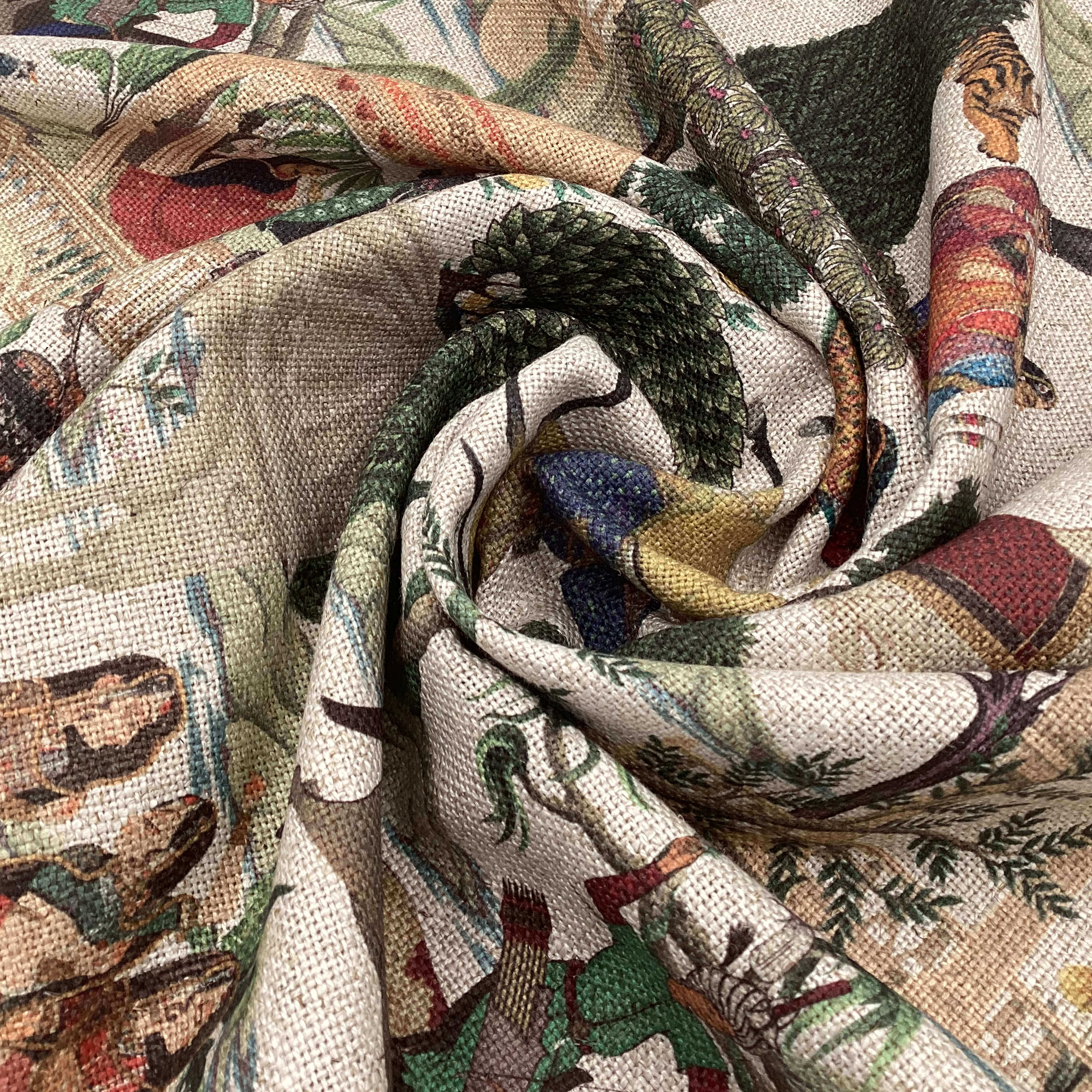 Printed linen viscose fabric per meter BELA 2