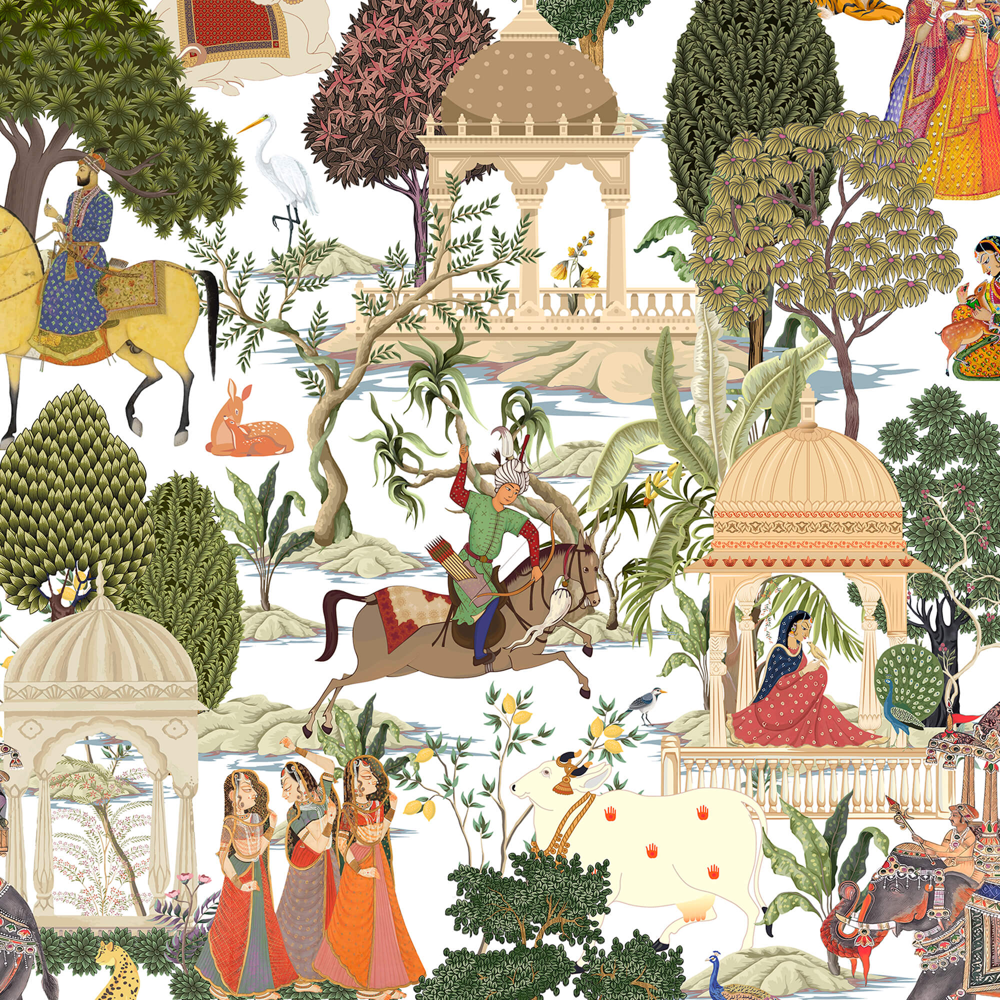 Printed linen viscose fabric per meter BELA 2