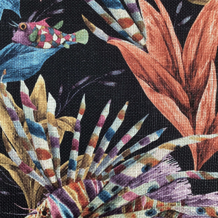 Printed linen viscose fabric per meter EGIA 124 1 DARK