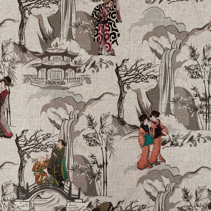 Printed linen viscose fabric per meter KEIKO 1