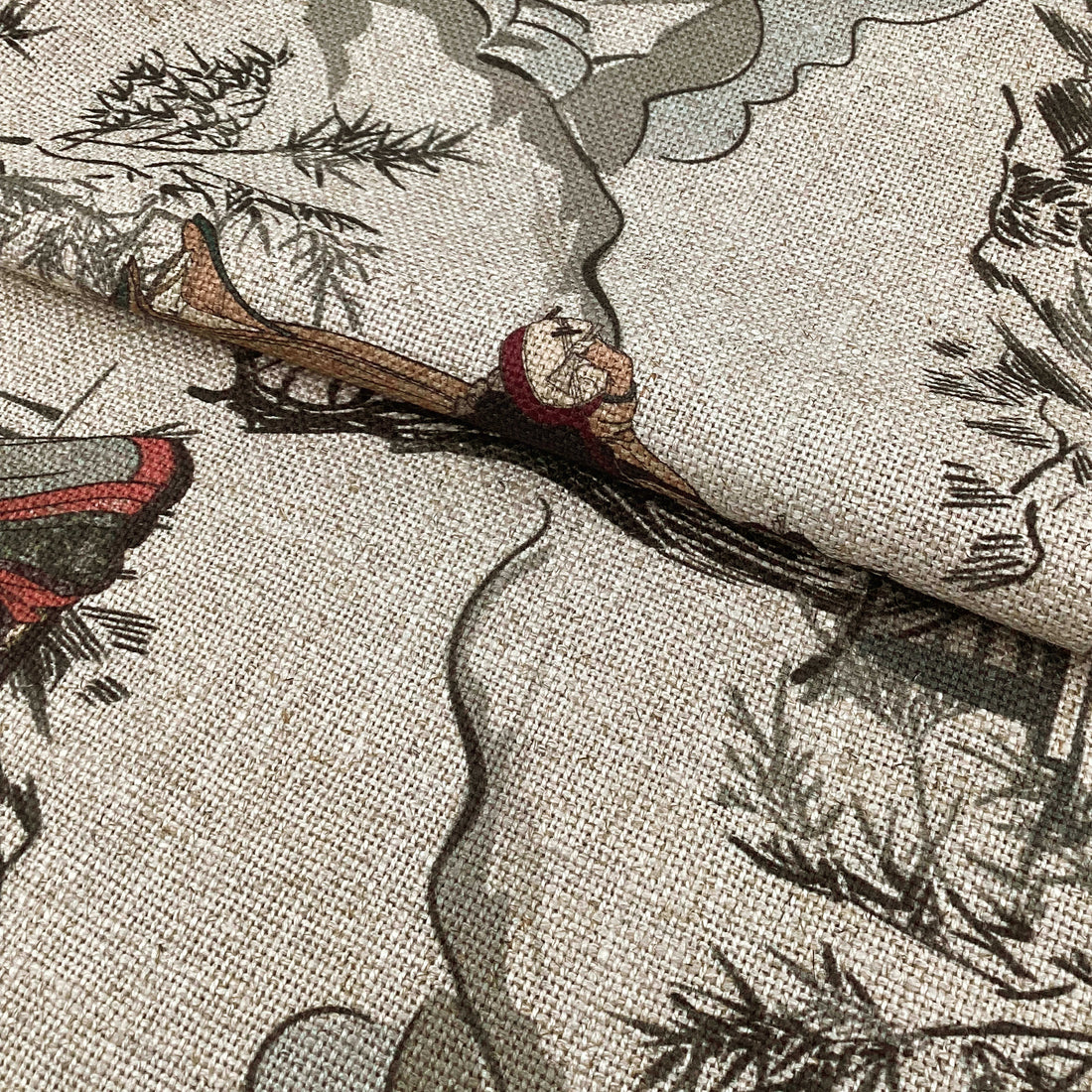 Printed linen viscose fabric per meter KEIKO 1